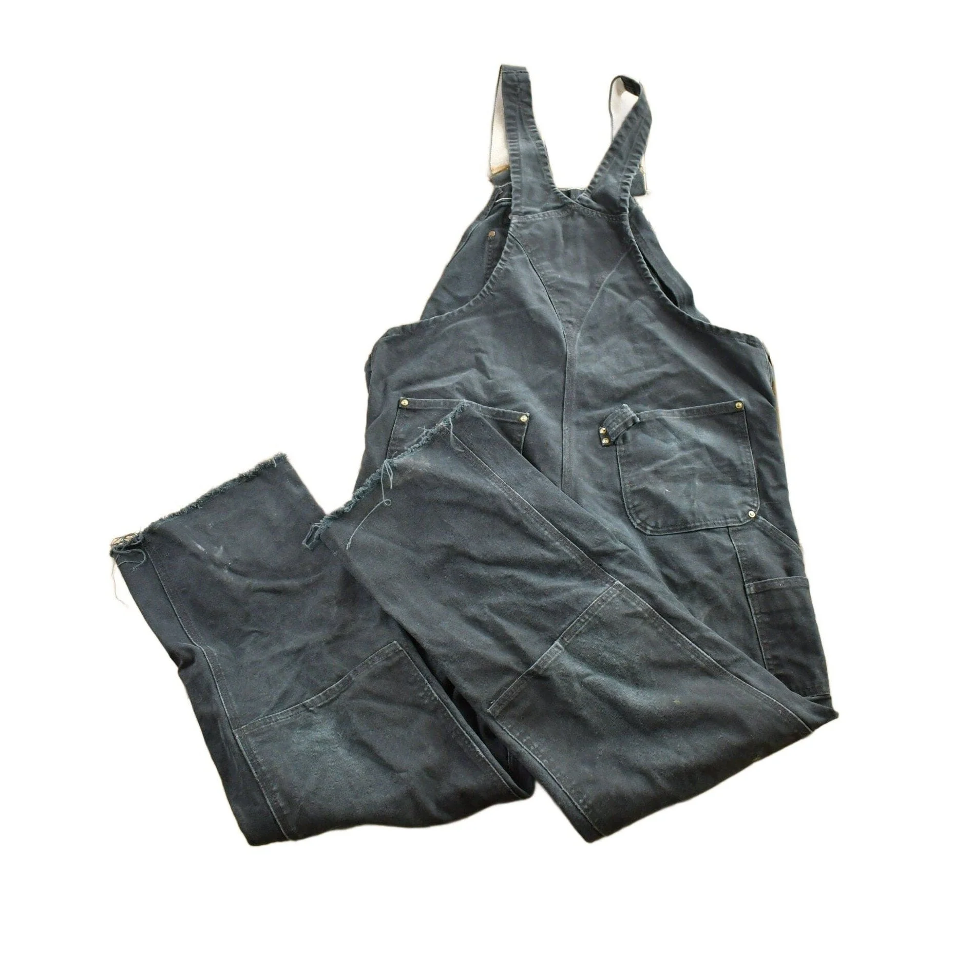 Vintage 1990s Carhartt Black Double Knee Canvas Overalls Men's 38 x 32 - Image 2