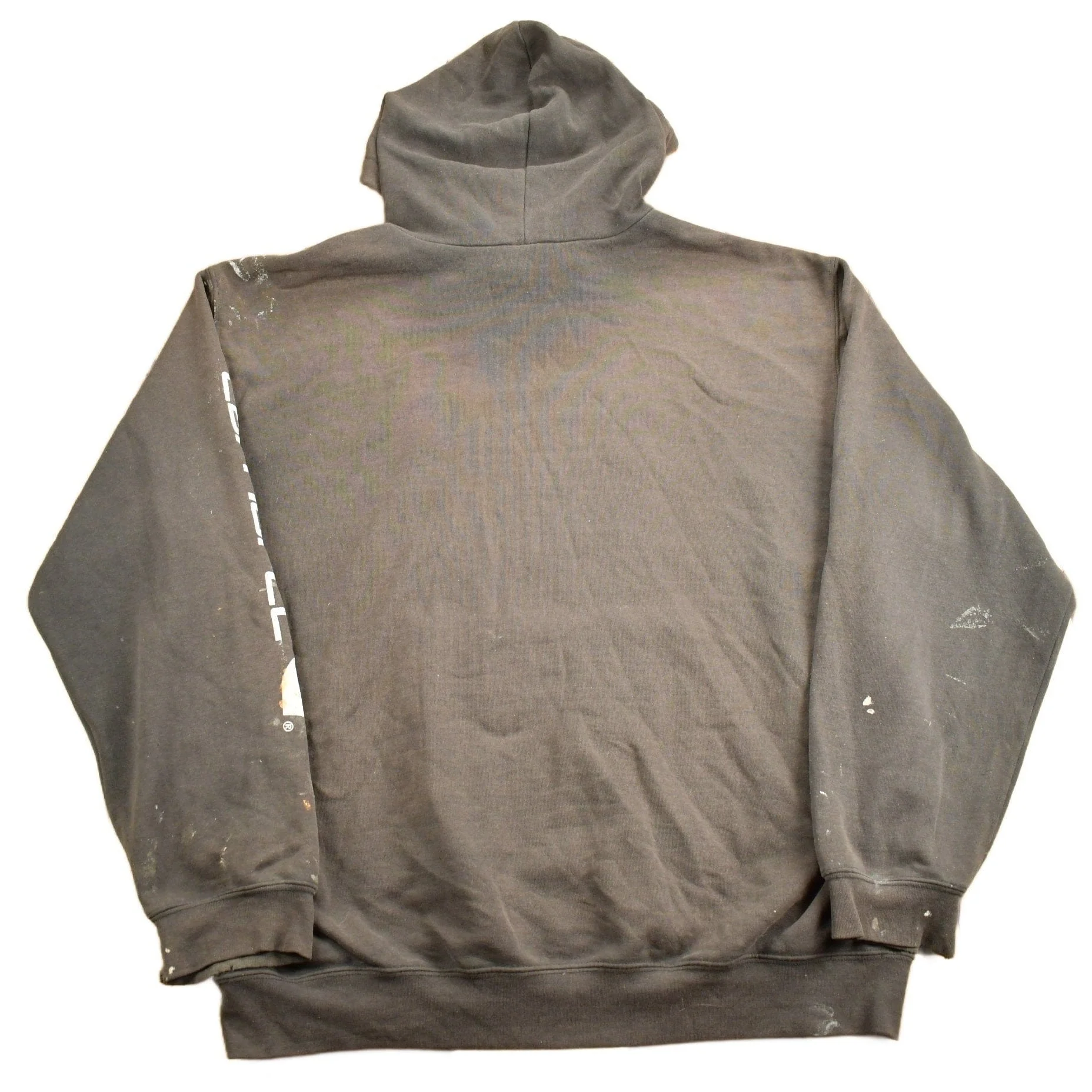Vintage 1990s Carhartt Black Paint Splattered Hoodie Men's 2XL - Image 2