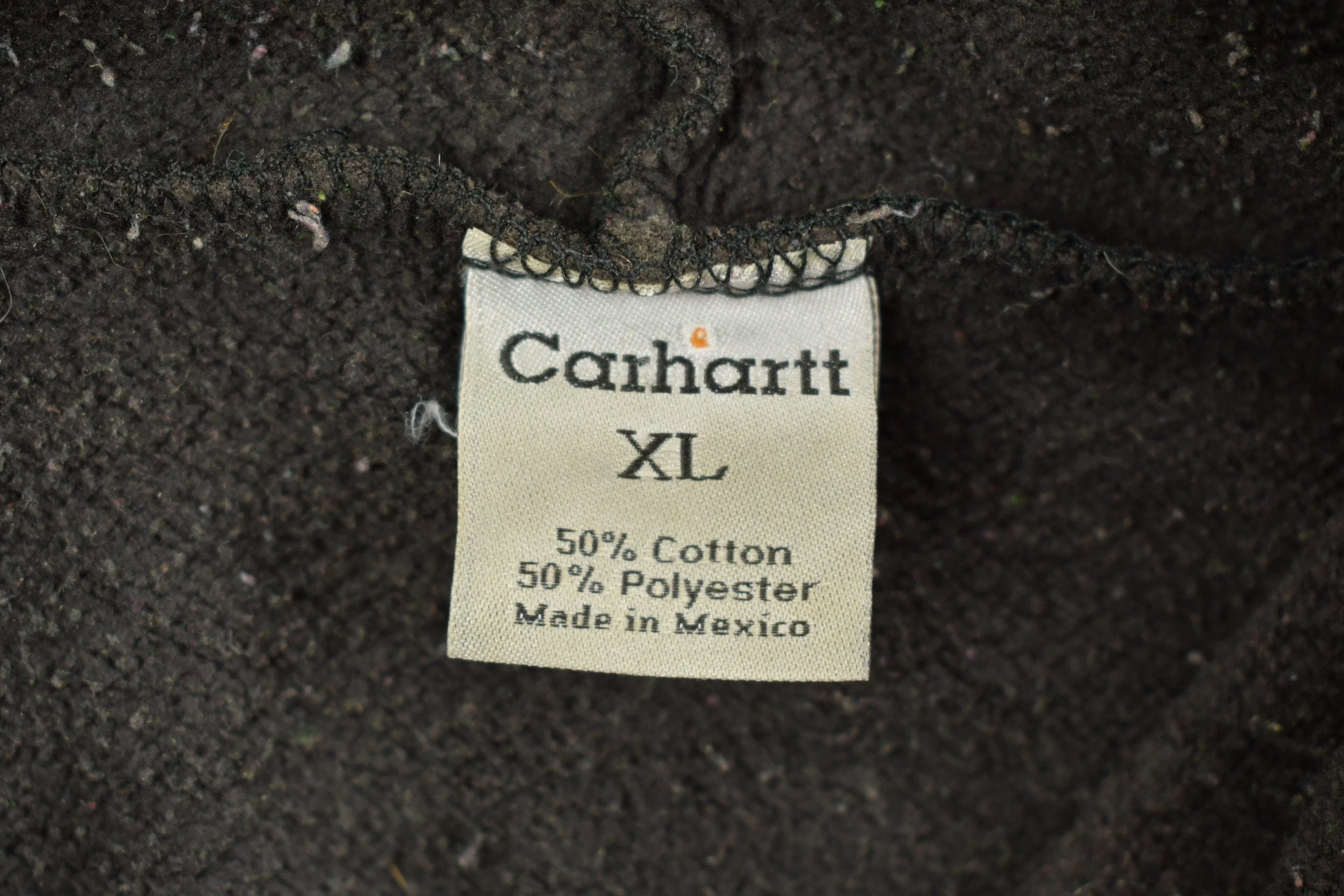 Vintage 1990s Carhartt Black Paint Splattered Hoodie Men's 2XL - Image 5
