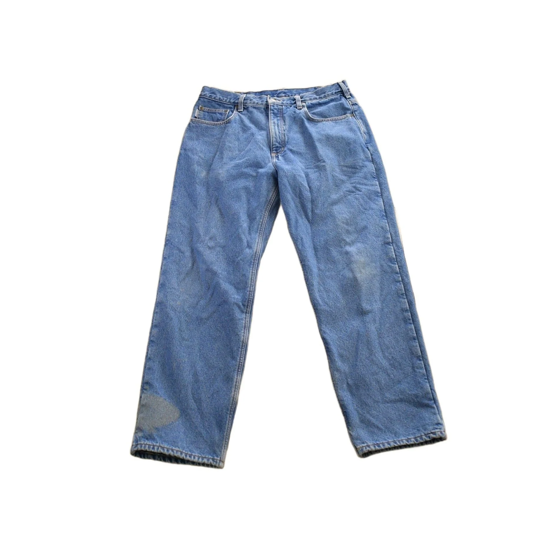 Vintage 1990s Carhartt Blanket Lined Blue Jeans Men's 36 x 30 - Image 2