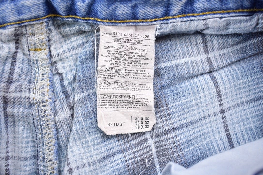 Vintage 1990s Carhartt Blanket Lined Carpenter Jeans Men's 36 x 29 - Image 7