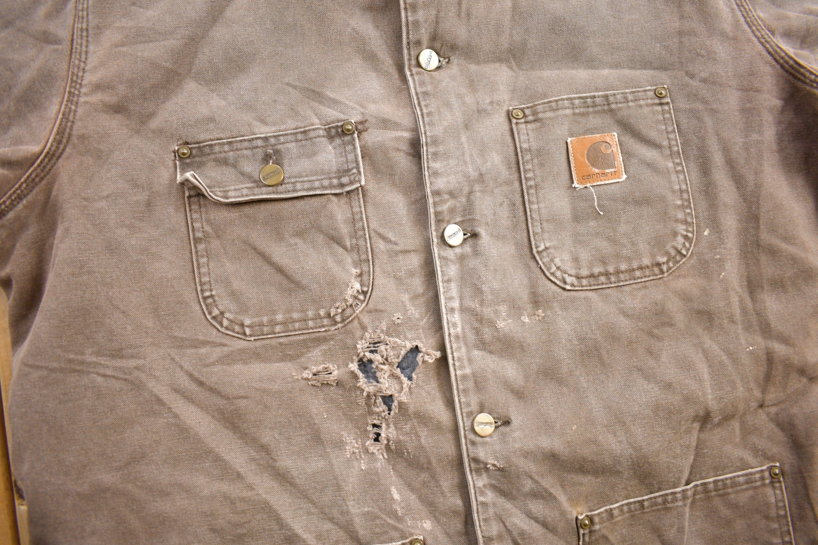 Vintage 1990s Carhartt Blanket Lined Chore Coat - Image 4