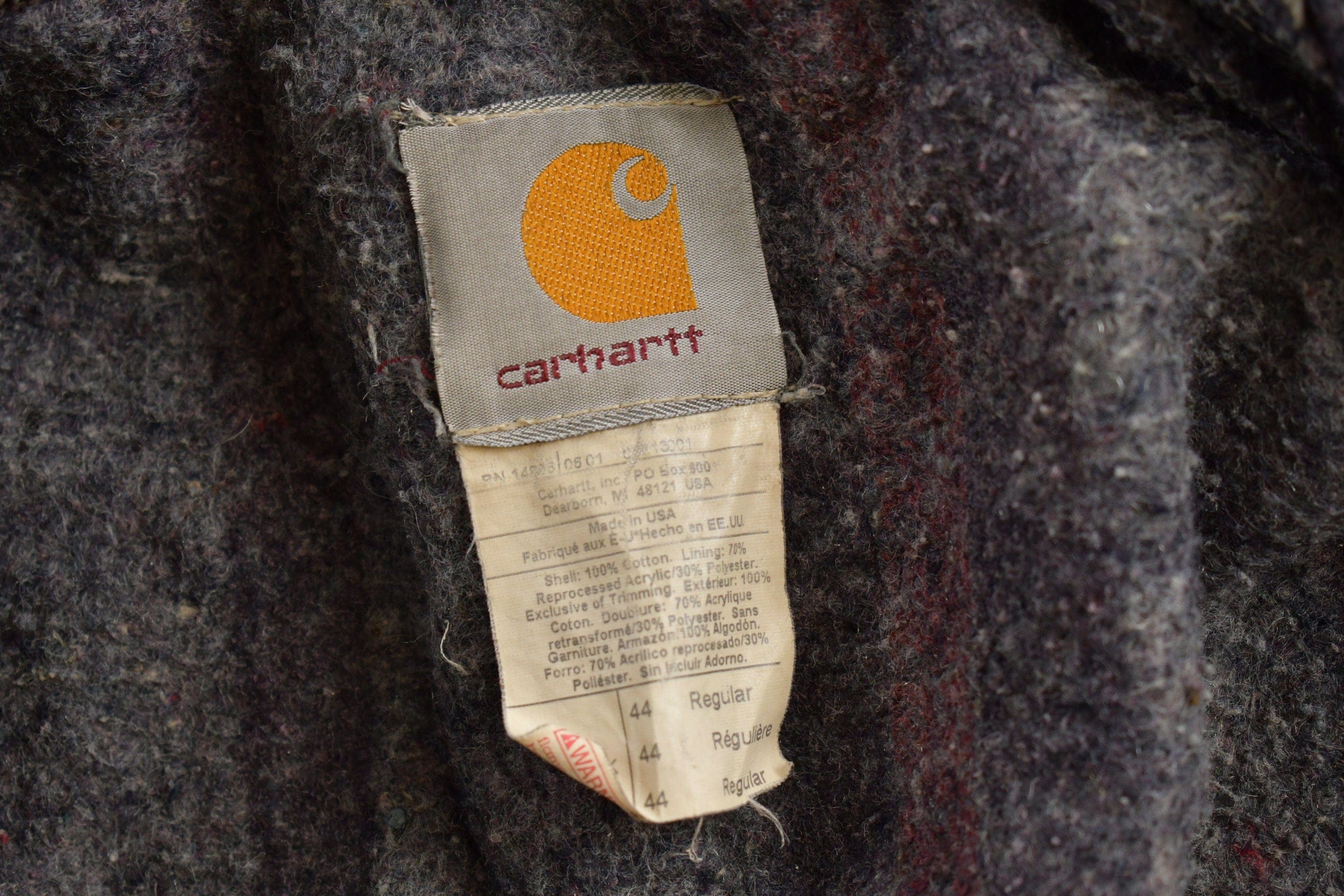 Vintage 1990s Carhartt Blanket Lined Chore Coat Men's Large - Image 7