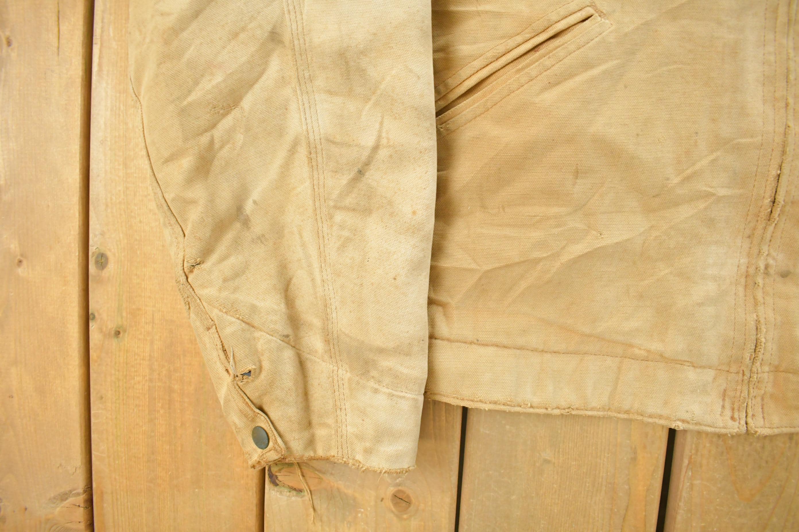 Vintage 1990s Carhartt Blanket Lined Detroit Jacket Men's Large - Image 3