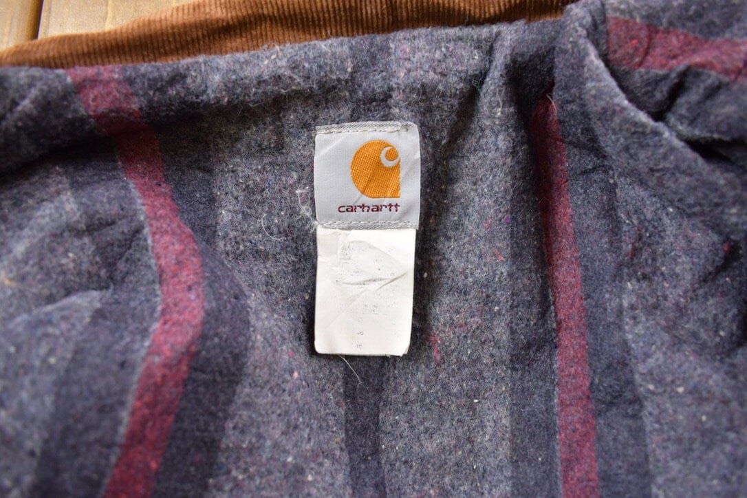 Vintage 1990s Carhartt Blanket Lined Embroidered Painters Jacket Men's Large - Image 5