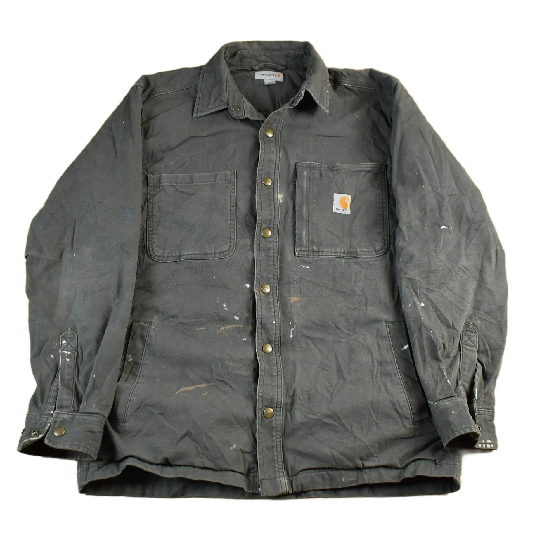 Vintage 1990s Carhartt Blanket Lined Shirt Jacket Men's Medium