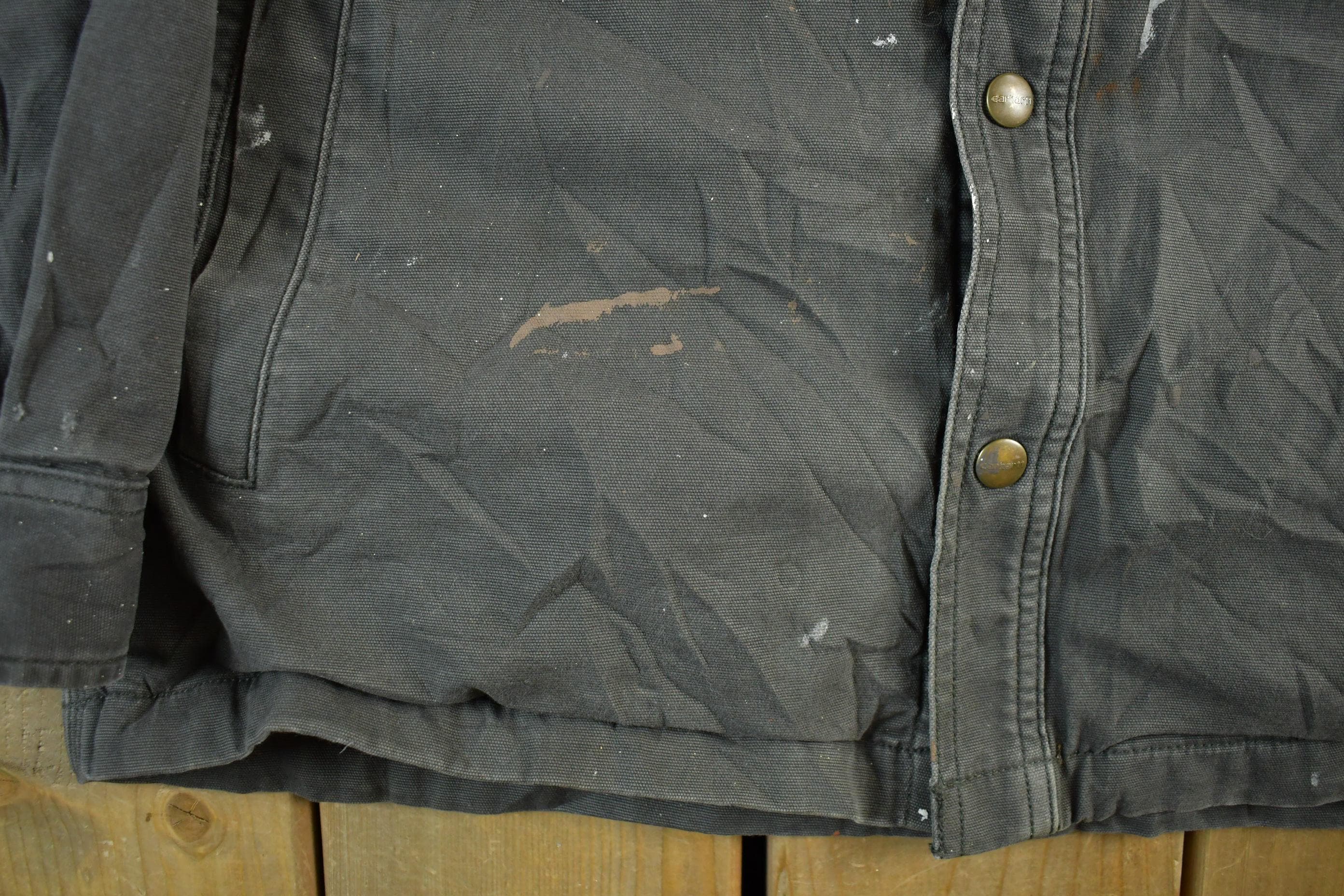 Vintage 1990s Carhartt Blanket Lined Shirt Jacket Men's Medium - Image 4