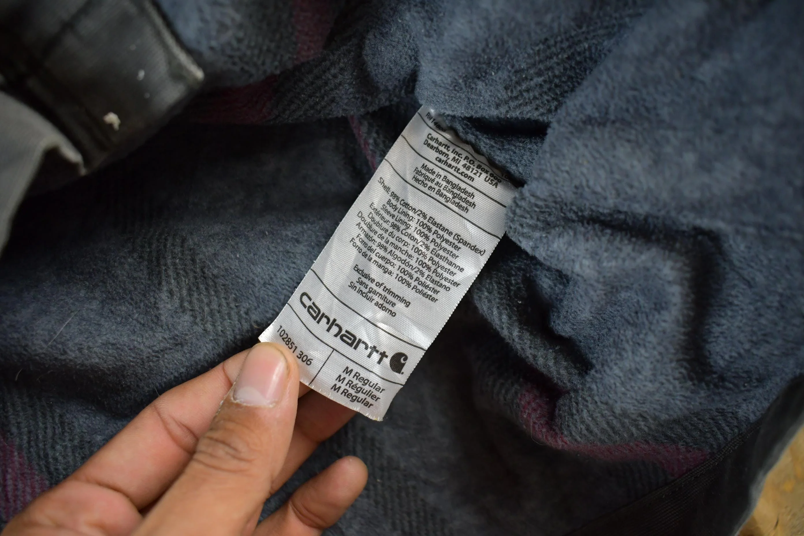 Vintage 1990s Carhartt Blanket Lined Shirt Jacket Men's Medium - Image 8