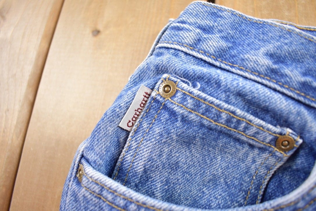 Vintage 1990s Carhartt Blanket Lined Work Pants Men's 33x32 - Image 4