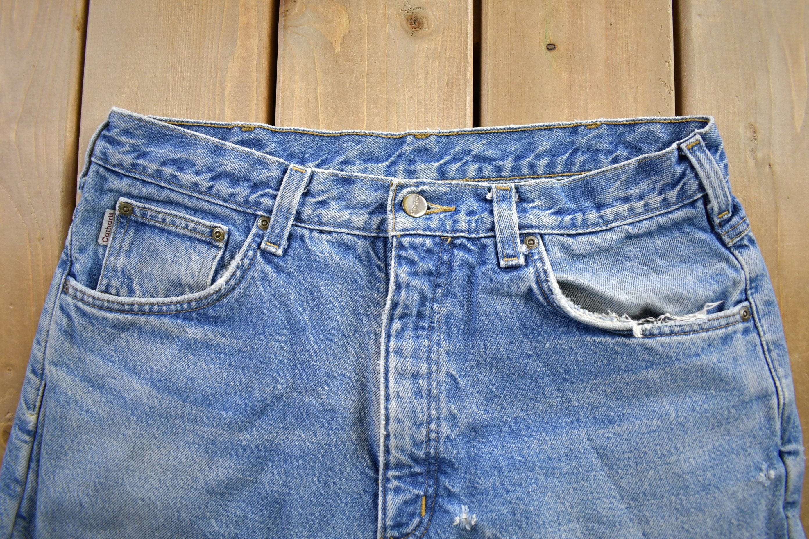 Vintage 1990s Carhartt Blanket Lined Work Pants Men's 34x30 - Image 5