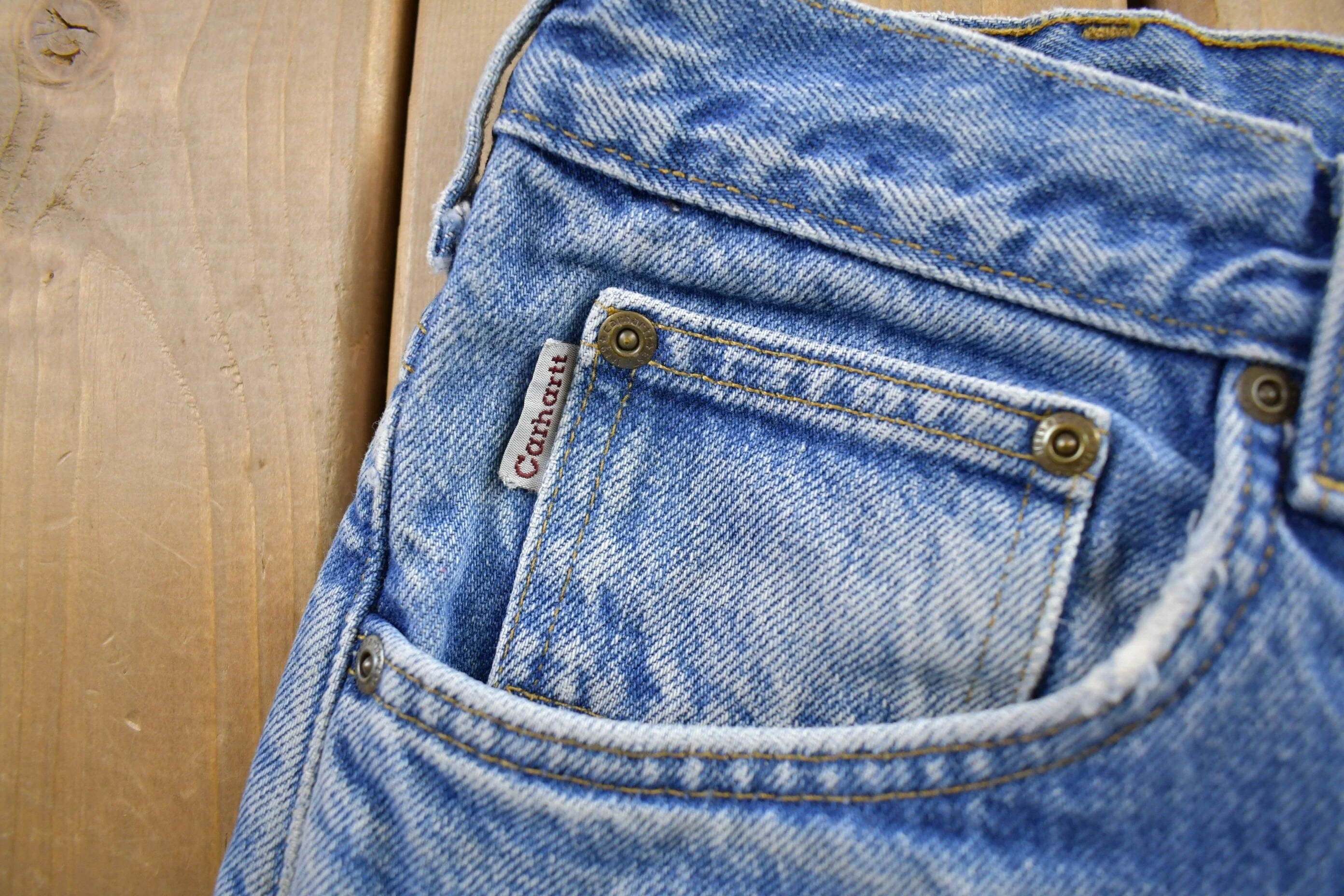 Vintage 1990s Carhartt Blanket Lined Work Pants Men's 34x30 - Image 8