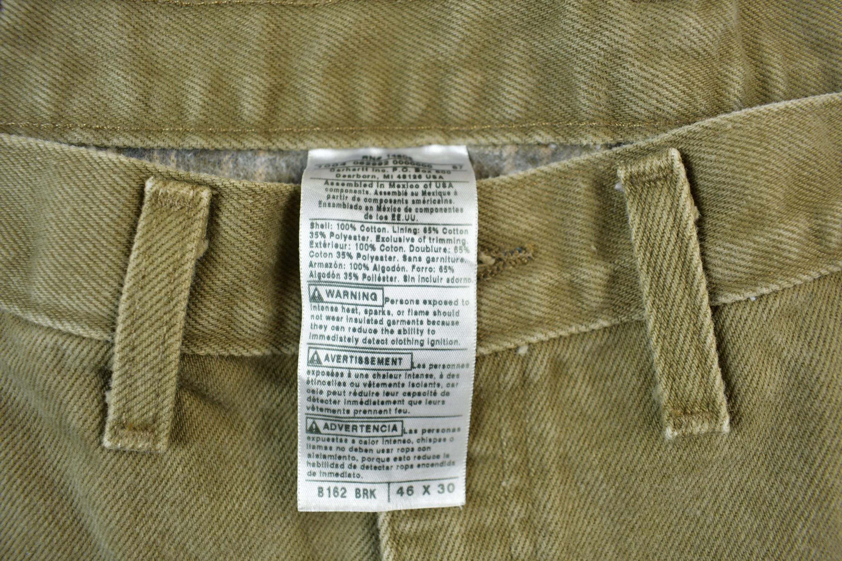 Vintage 1990s Carhartt Blanket Lined Work Pants Men's 46x30 - Image 4