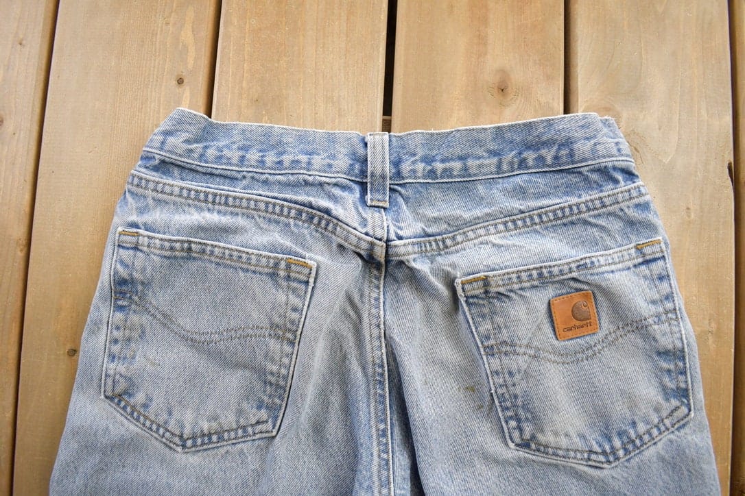 Vintage 1990s Carhartt Blue Jeans Men's 30 x 30 - Image 3