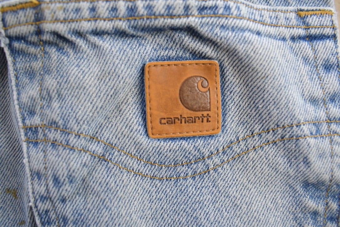 Vintage 1990s Carhartt Blue Jeans Men's 30 x 30 - Image 4