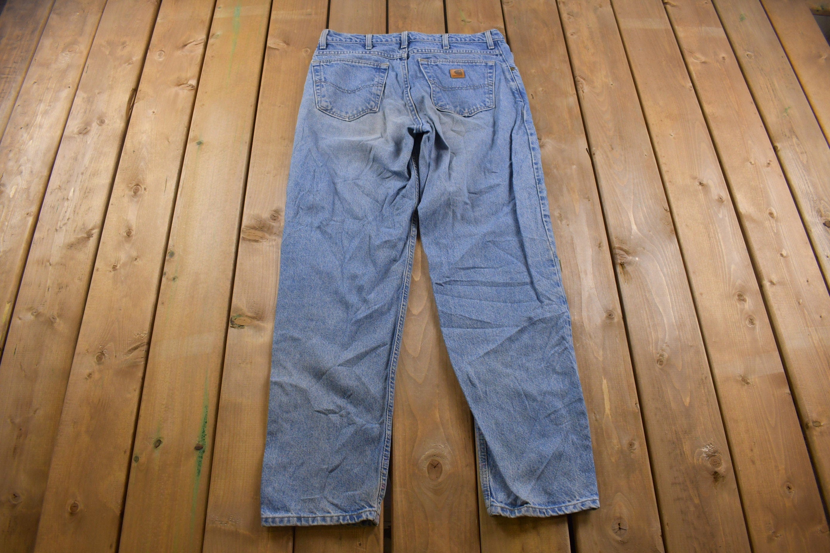 Vintage 1990s Carhartt Blue Jeans Men's 34 x 31 - Image 3