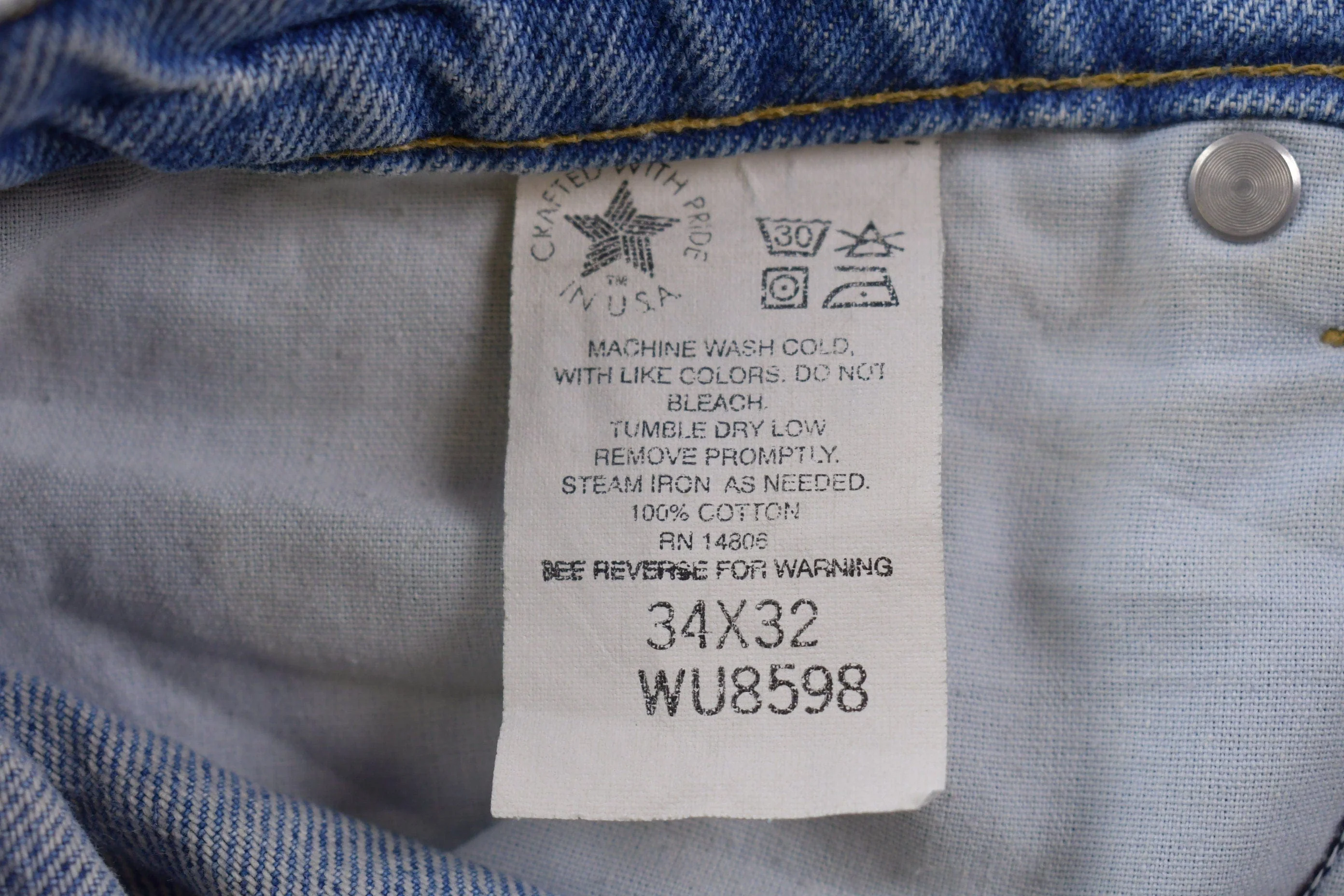 Vintage 1990s Carhartt Blue Jeans Men's 34 x 31 - Image 6