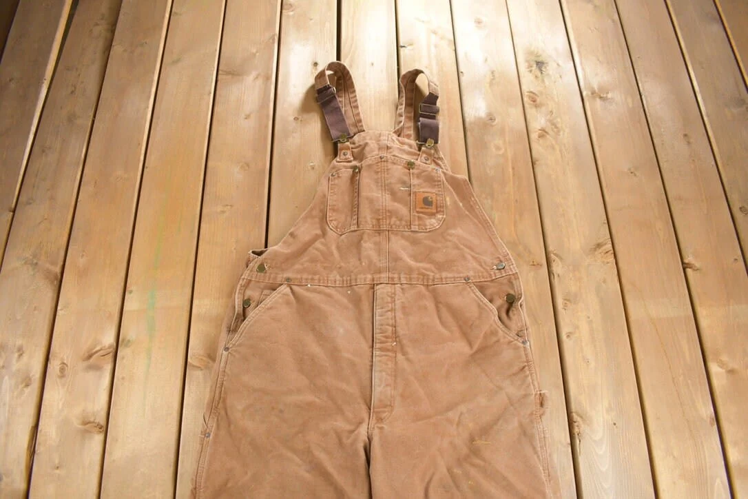 Vintage 1990s Carhartt Canvas Double Knee Overalls Men's 40 x 30 - Image 3