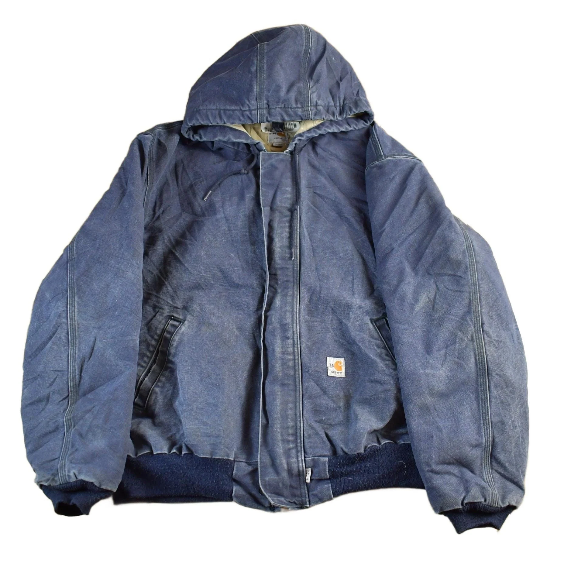 Vintage 1990s Carhartt Canvas FR Fire Resistant Hooded Jacket Men's XL
