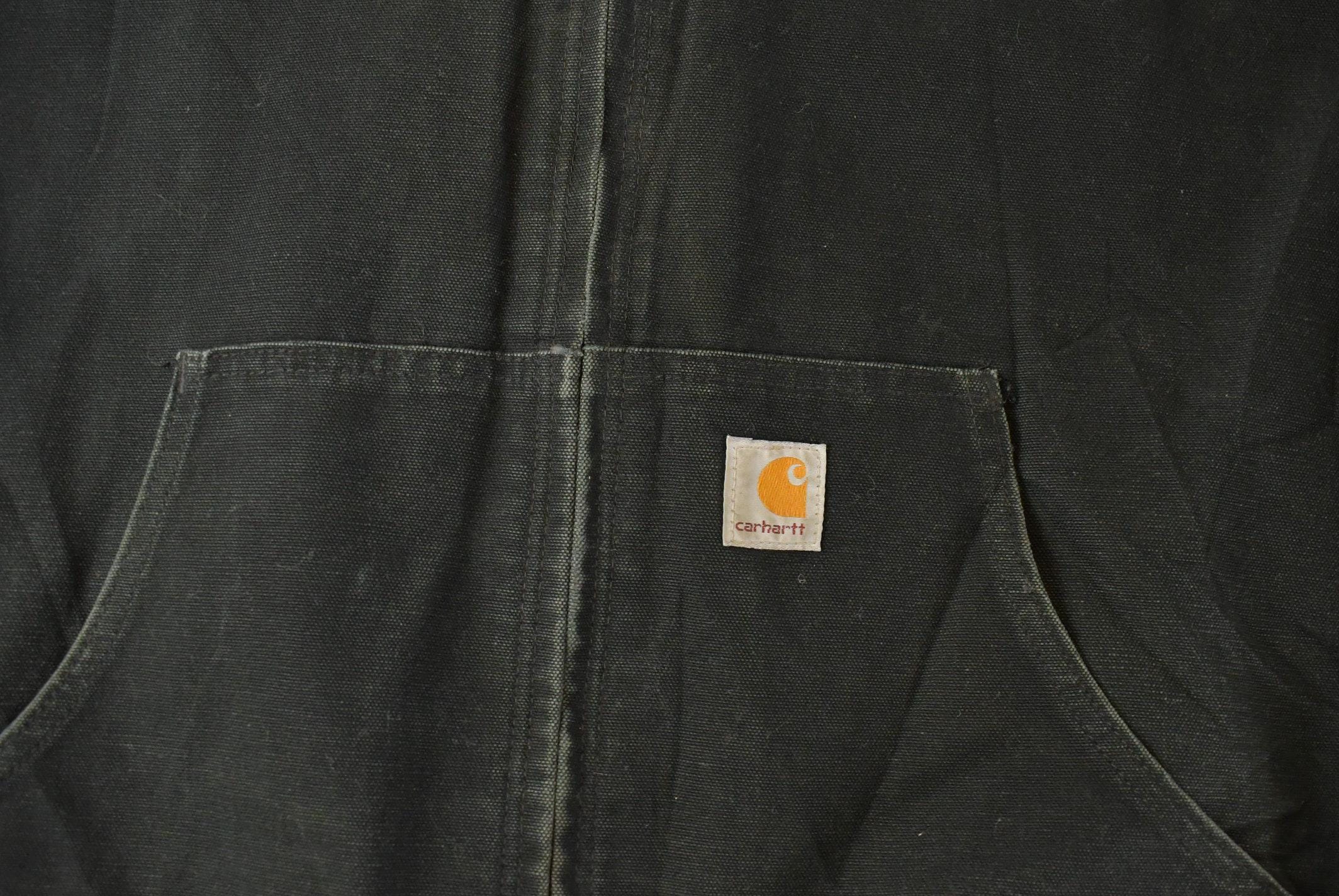 Vintage 1990s Carhartt Canvas Hooded Jacket Men's 3XL Tall - Image 3