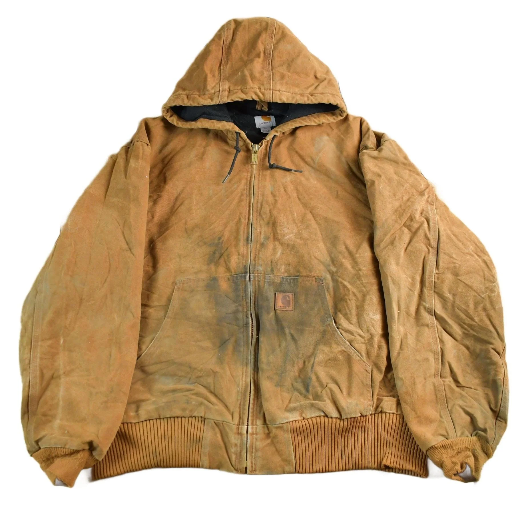 Vintage 1990s Carhartt Canvas Hooded Jacket Men's XL