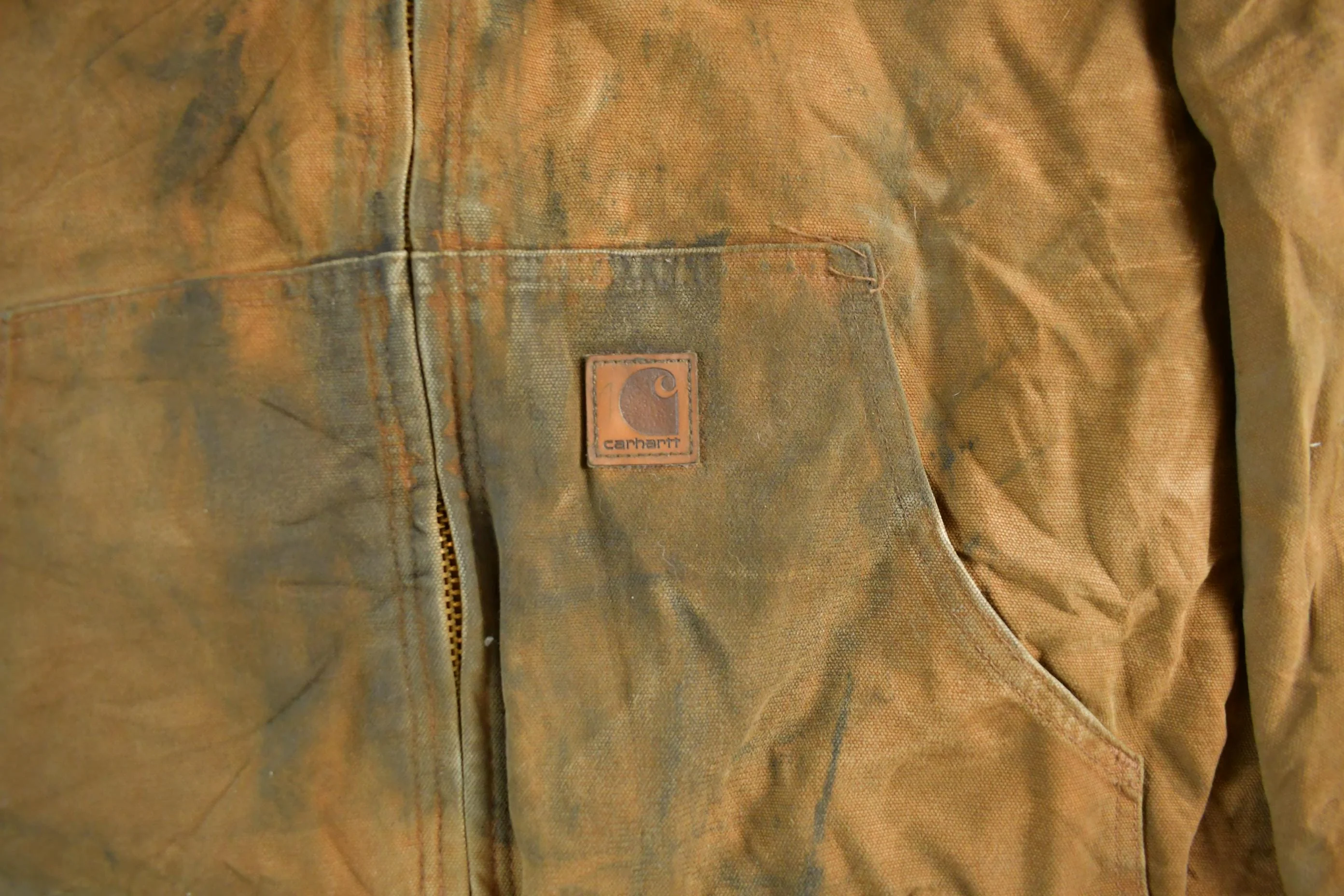Vintage 1990s Carhartt Canvas Hooded Jacket Men's XL - Image 3