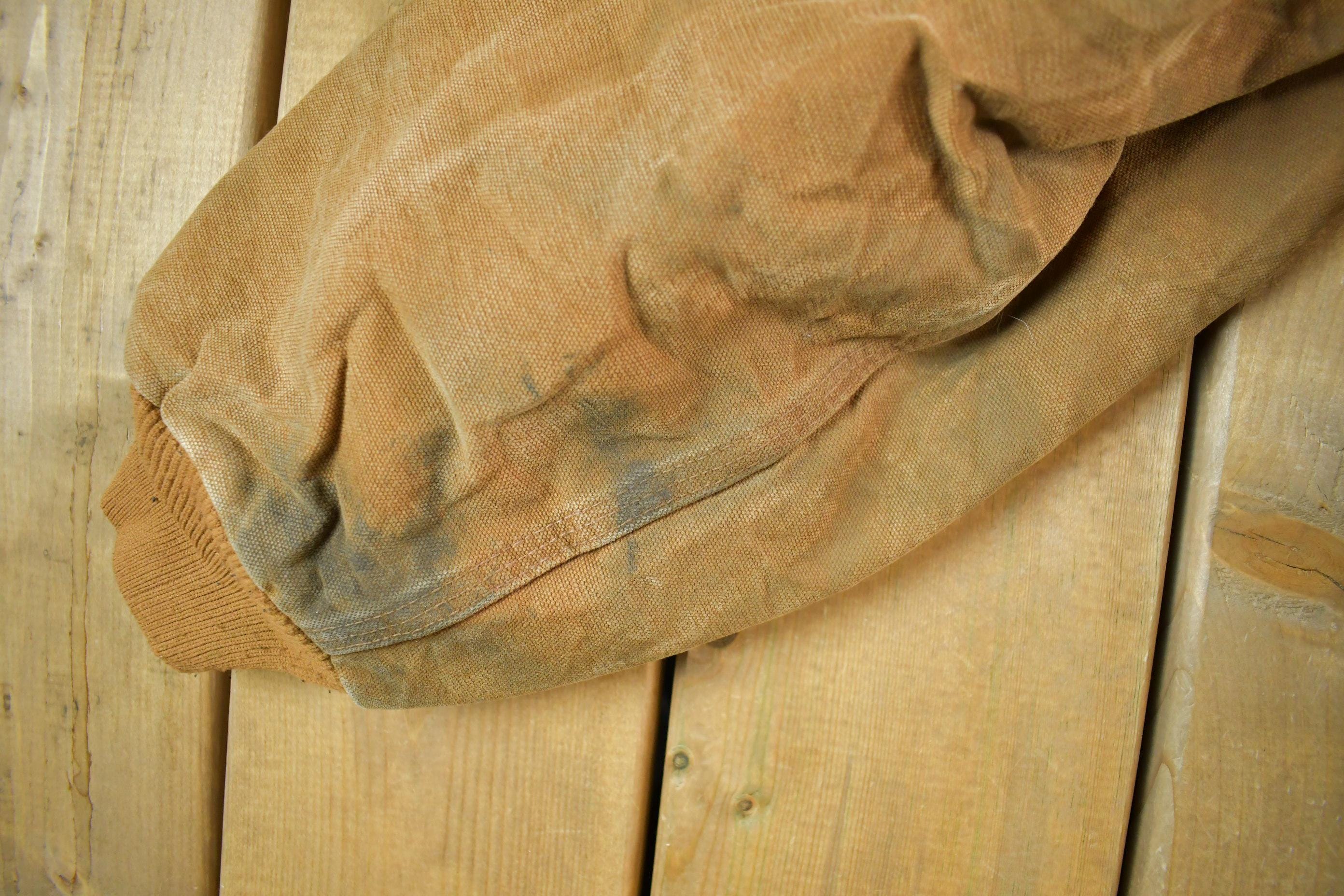 Vintage 1990s Carhartt Canvas Hooded Jacket Men's XL - Image 7