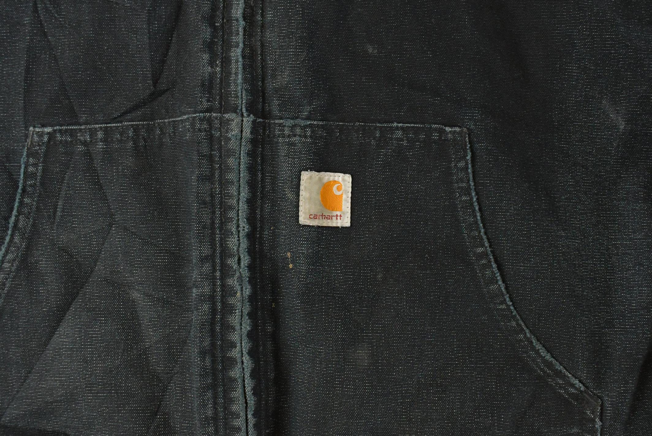 Vintage 1990s Carhartt Canvas Hooded Jacket Men's XL - Image 3