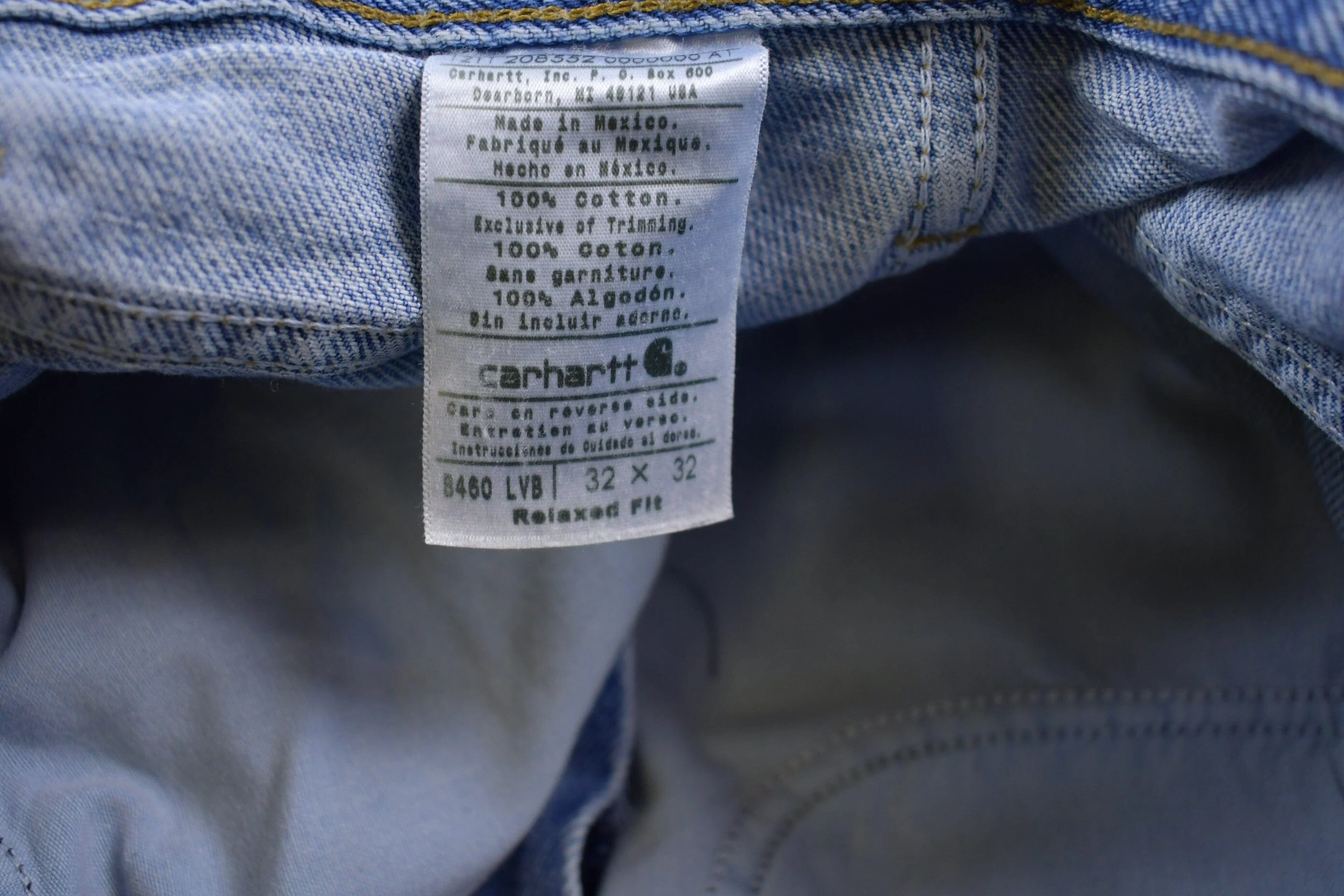 Vintage 1990s Carhartt Carpenter Blue Jean Shorts Men's 32 - Image 3