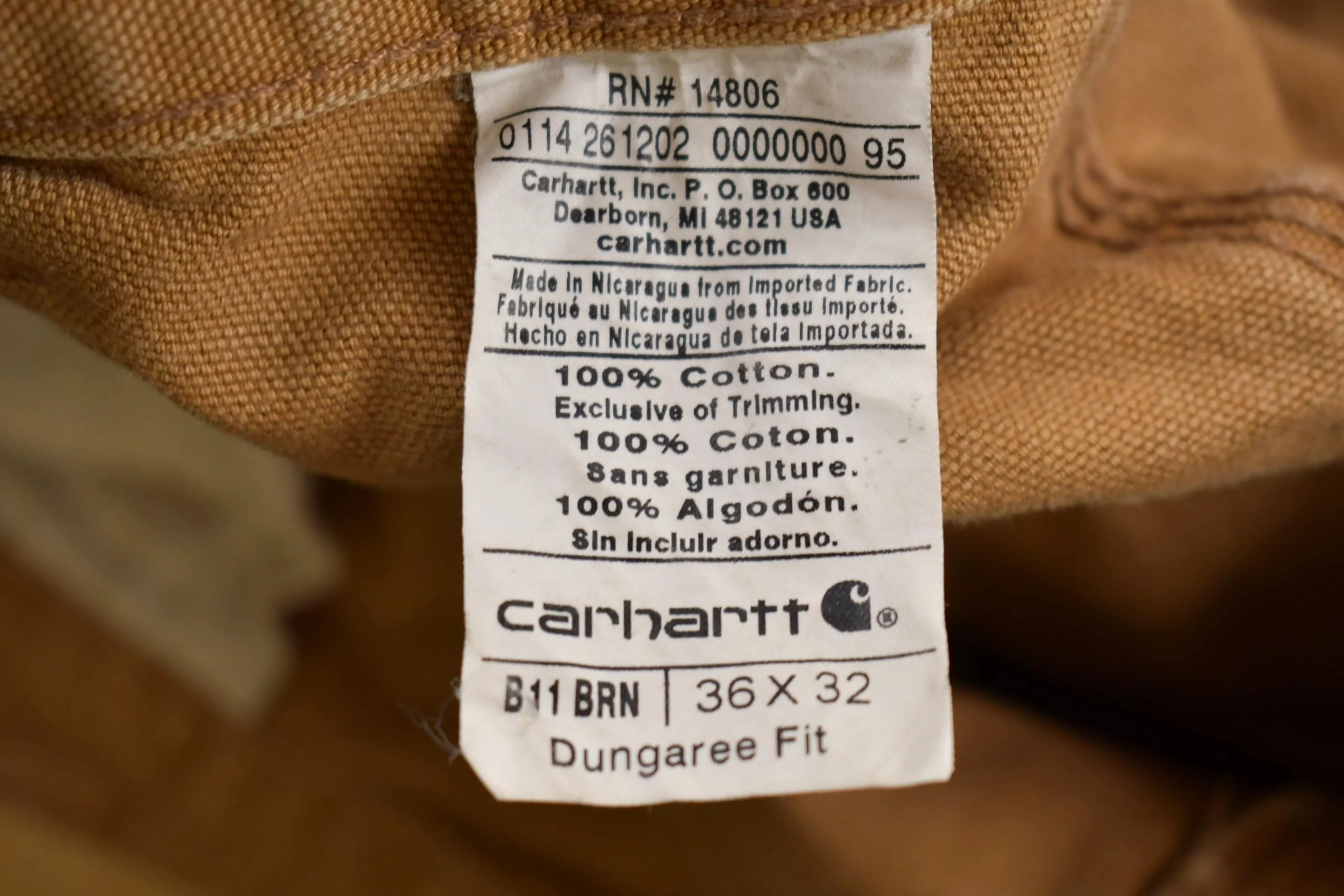 Vintage 1990s Carhartt Carpenter Pants Men's 34 x 30 - Image 7