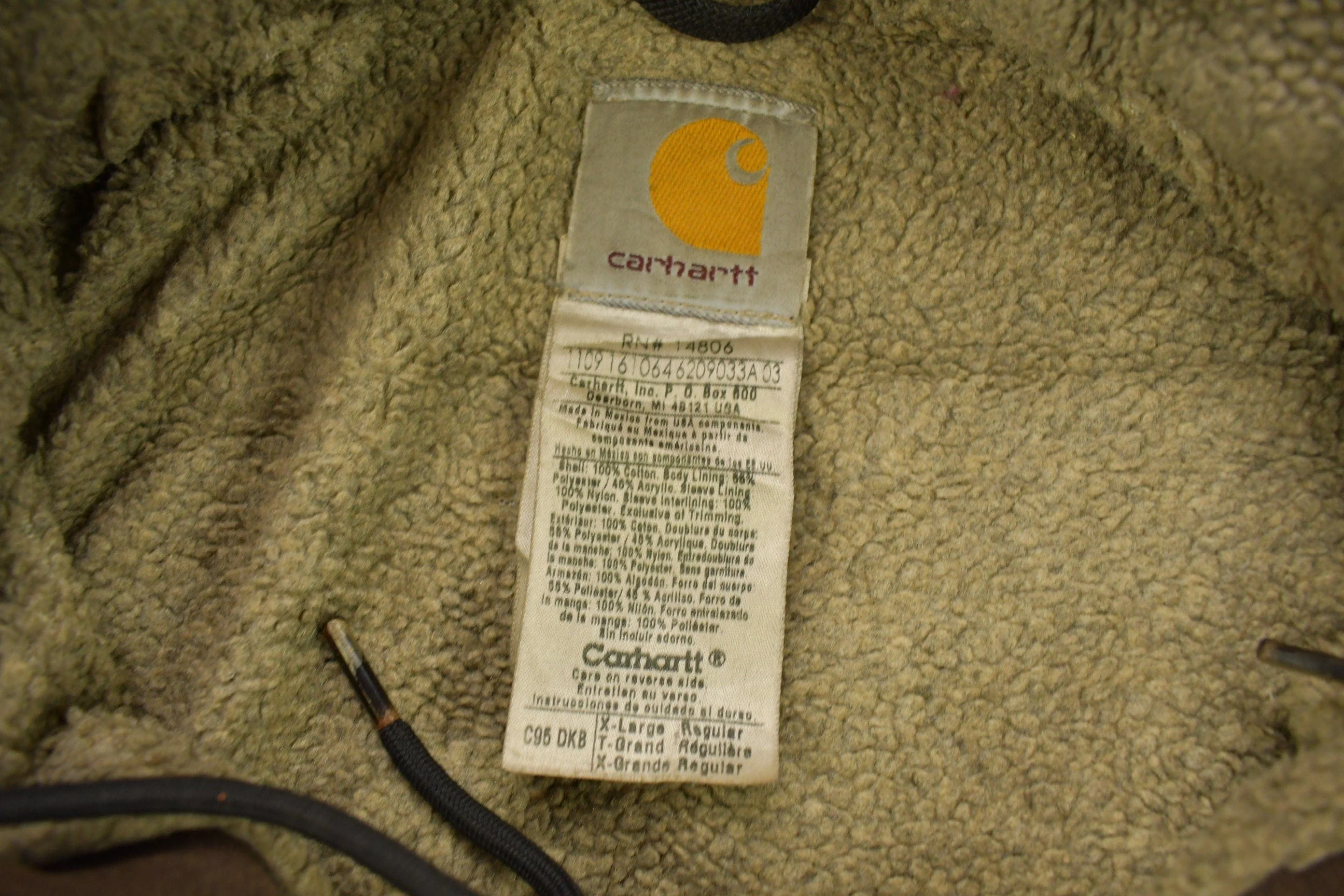 Vintage 1990s Carhartt Chocolate Brown Fleece Lined Work Jacket Men's XL - Image 7