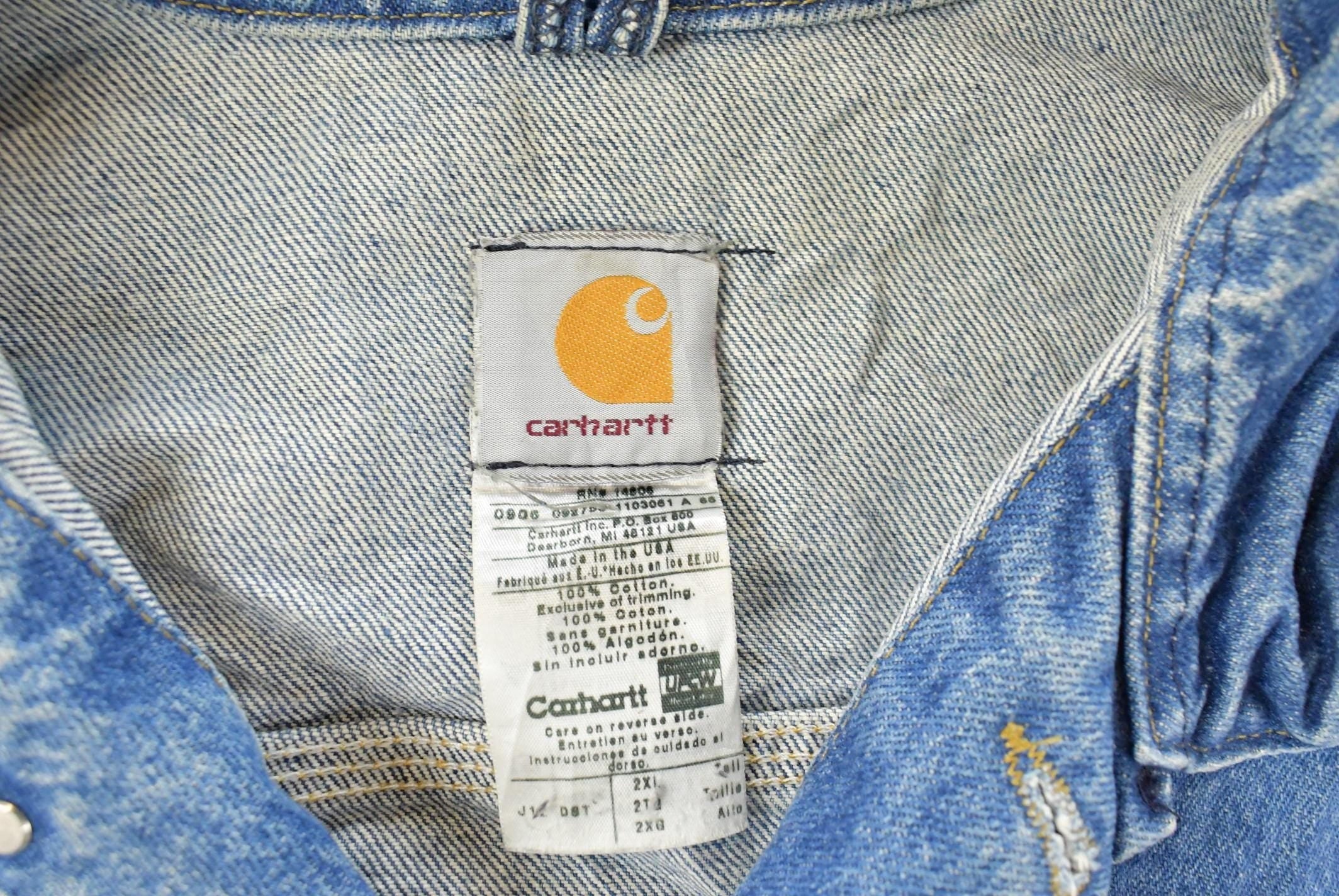 Vintage 1990s Carhartt Denim Trucker Jacket Men's 2XL - Image 5