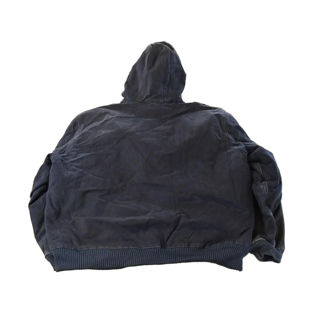 Vintage 1990s Carhartt Distressed Canvas Hooded Jacket Men's 2XL - Image 2