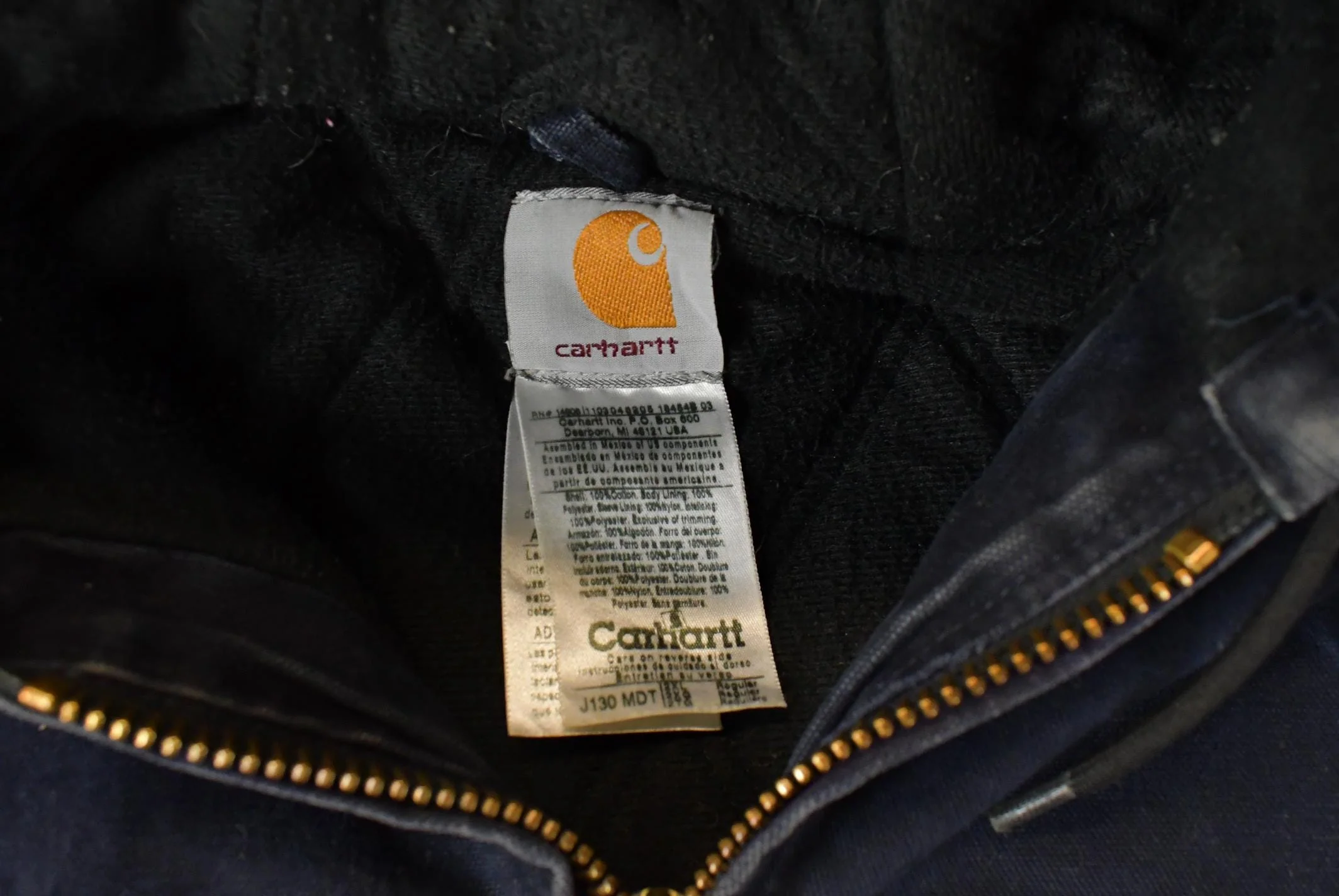 Vintage 1990s Carhartt Distressed Canvas Hooded Jacket Men's 2XL - Image 5