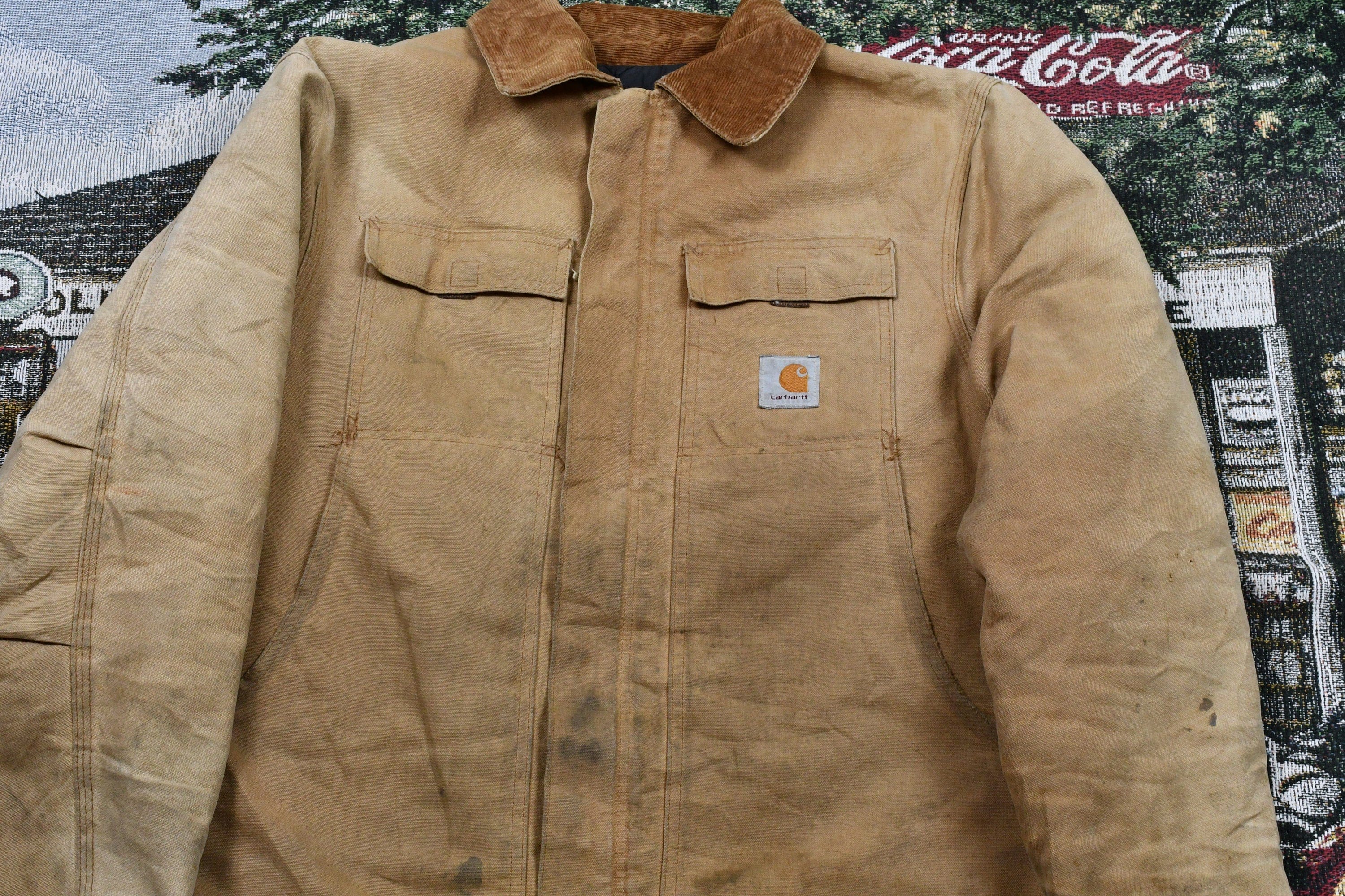 Vintage 1990s Carhartt Distressed Work Jacket Men's XL - Image 3