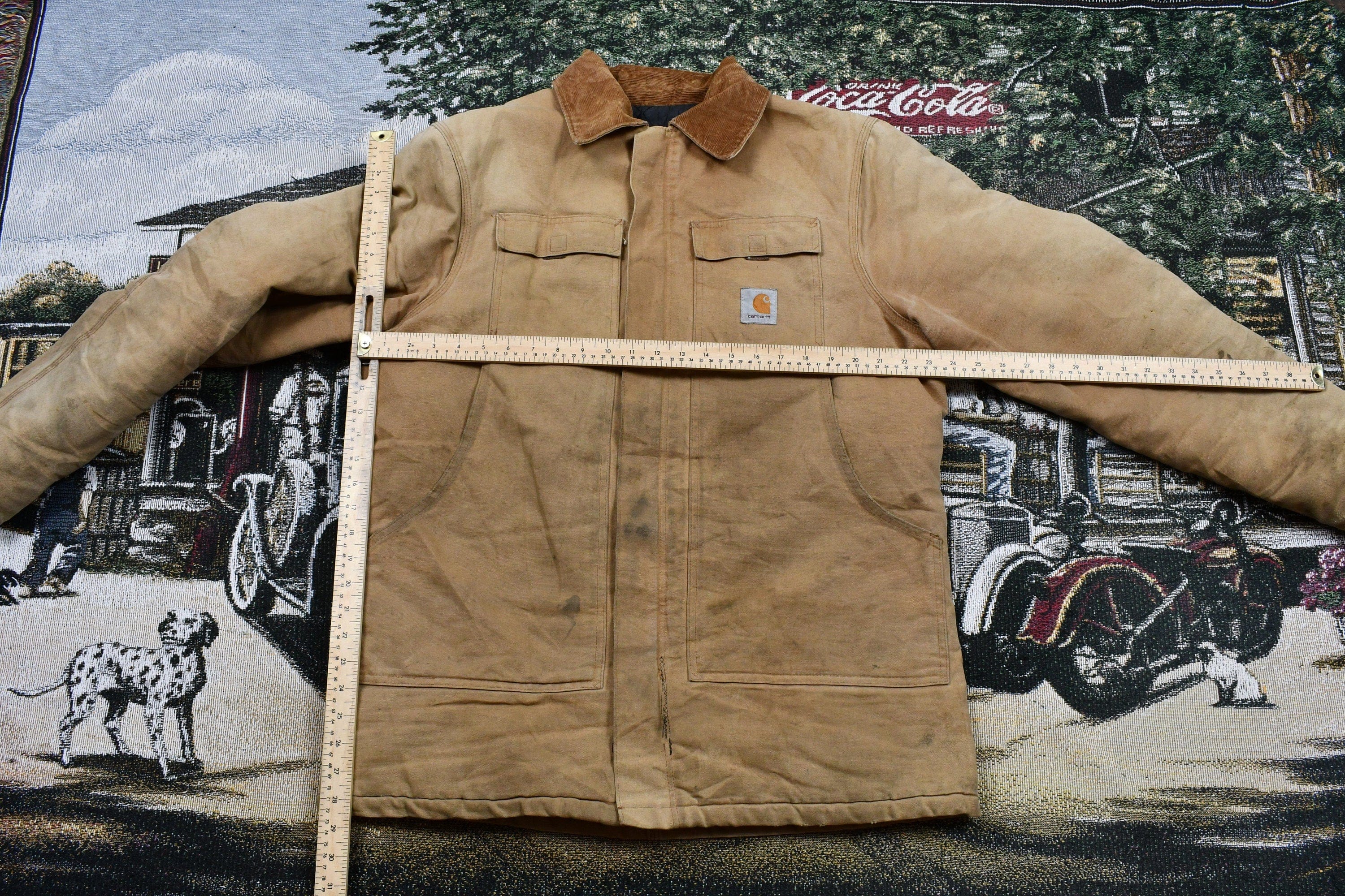 Vintage 1990s Carhartt Distressed Work Jacket Men's XL - Image 4
