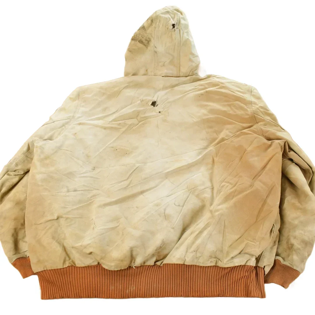 Vintage 1990s Carhartt Distressed Hooded Jacket Men's 2XL - Image 2