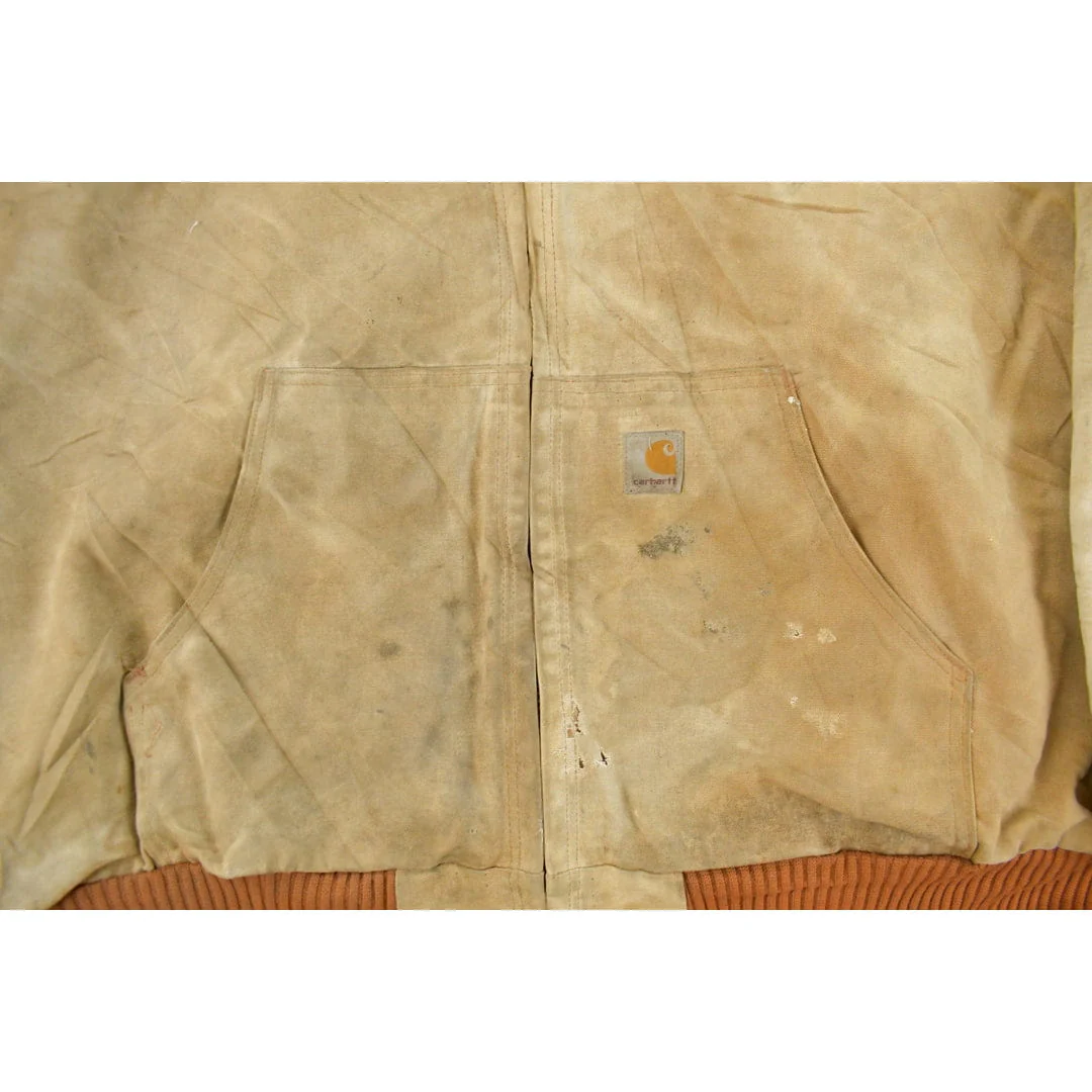 Vintage 1990s Carhartt Distressed Hooded Jacket Men's 2XL - Image 3