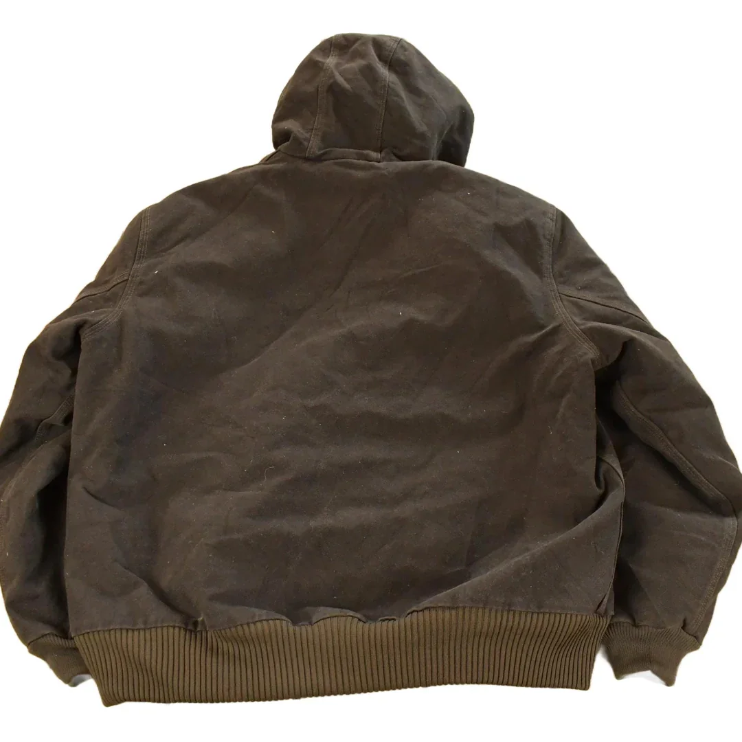 Vintage 1990s Carhartt Distressed Hooded Jacket Men's XL - Image 2