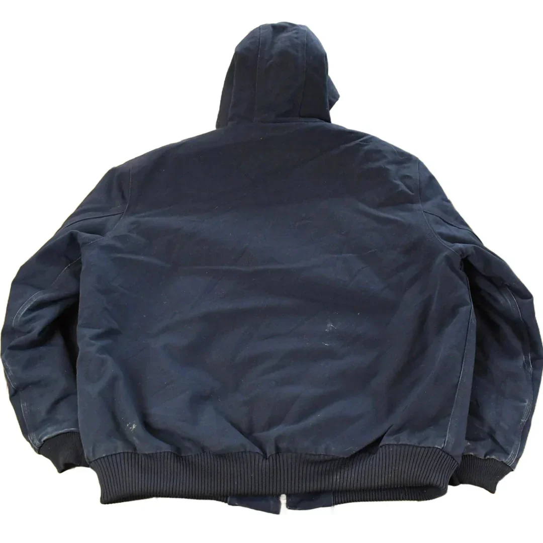 Vintage 1990s Carhartt Distressed Hooded Jacket Men's XL - Image 2