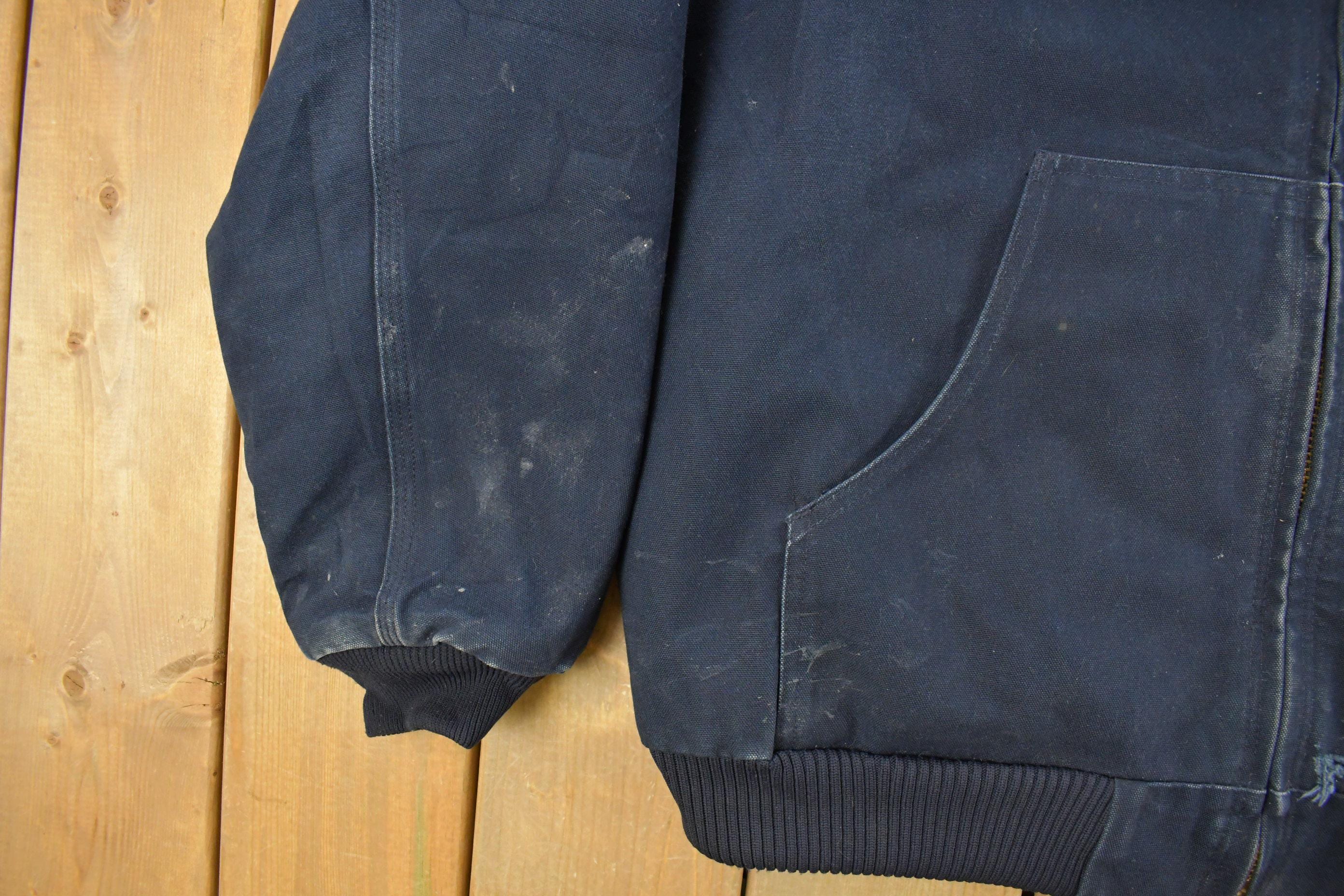 Vintage 1990s Carhartt Distressed Hooded Jacket Men's XL - Image 4