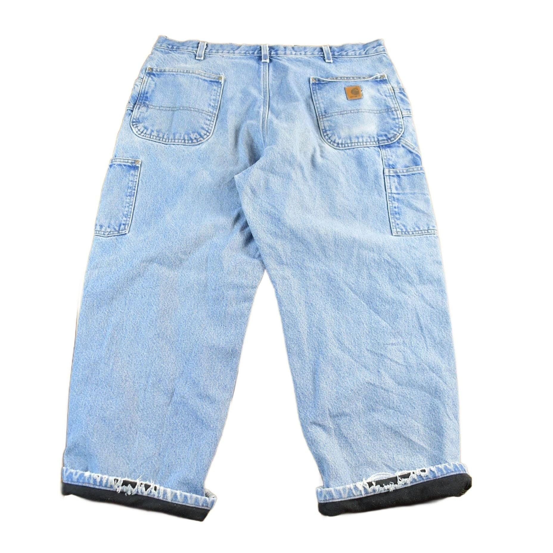 Vintage 1990s Carhartt Distressed Lined Denim Work Jeans Men's 39 x 28