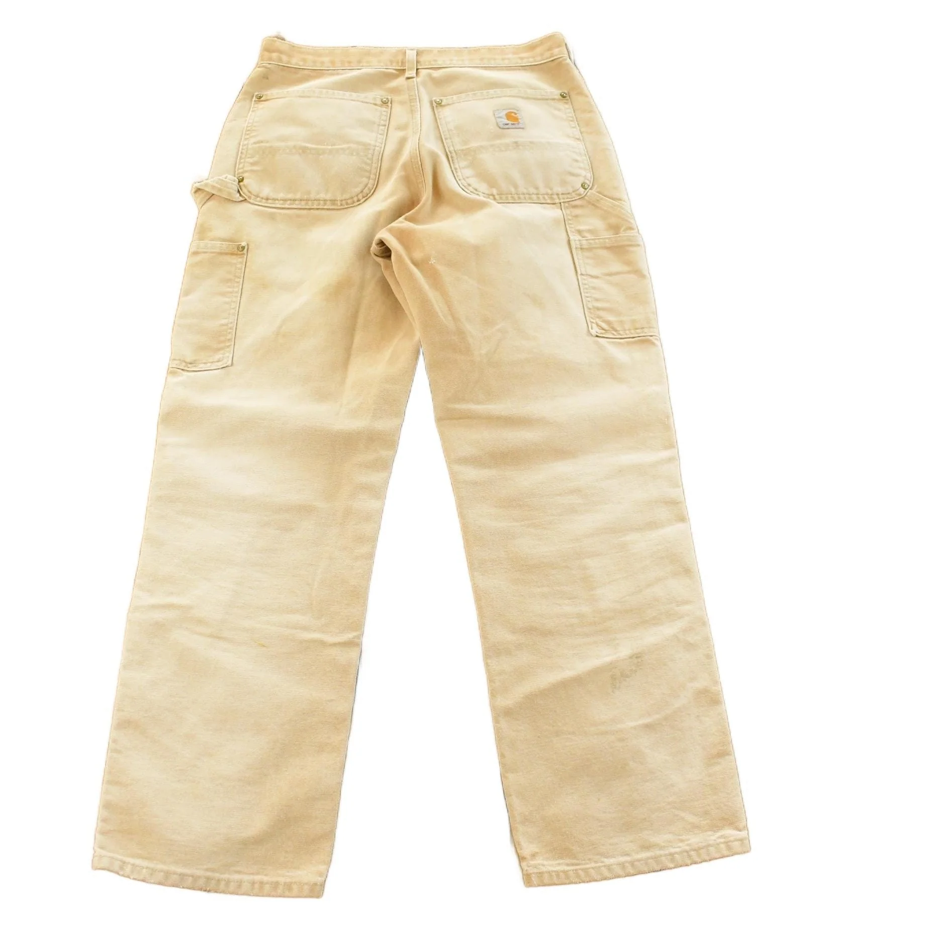 Vintage 1990s Carhartt Distressed Sun Faded Double Knee Pants Men's 30 x 29 - Image 2