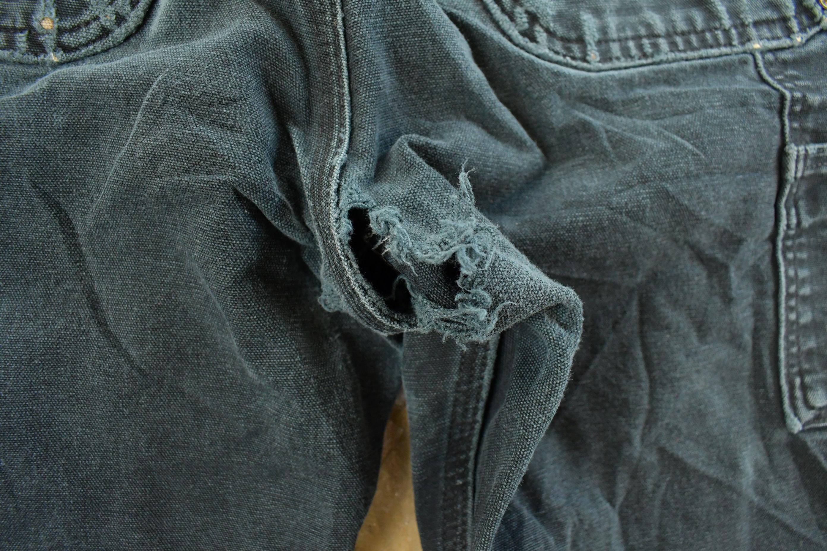 Vintage 1990s Carhartt Distressed Sun Faded Double Knee Pants Men's 31 x 32 - Image 7