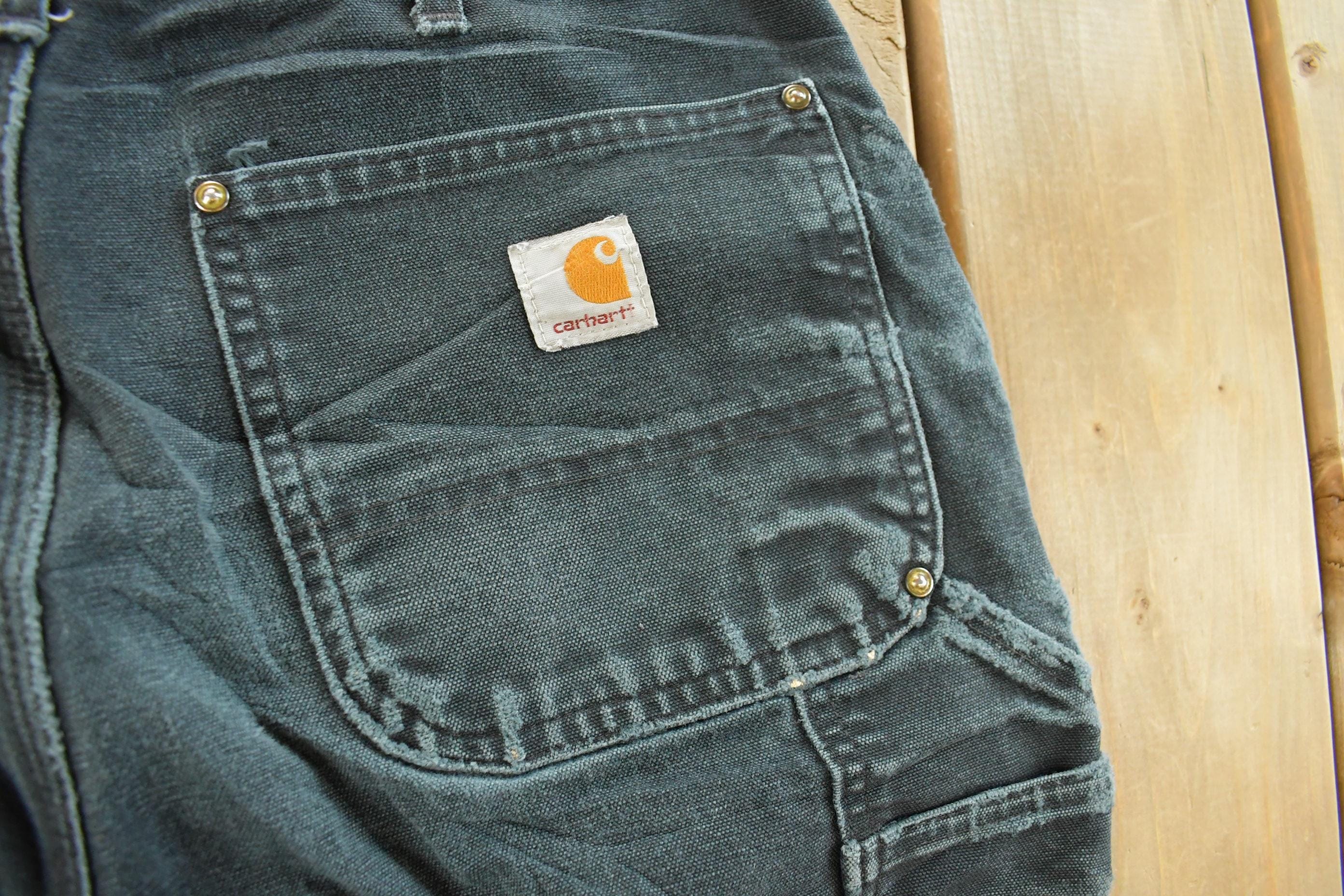 Vintage 1990s Carhartt Distressed Sun Faded Double Knee Pants Men's 31 x 32 - Image 8