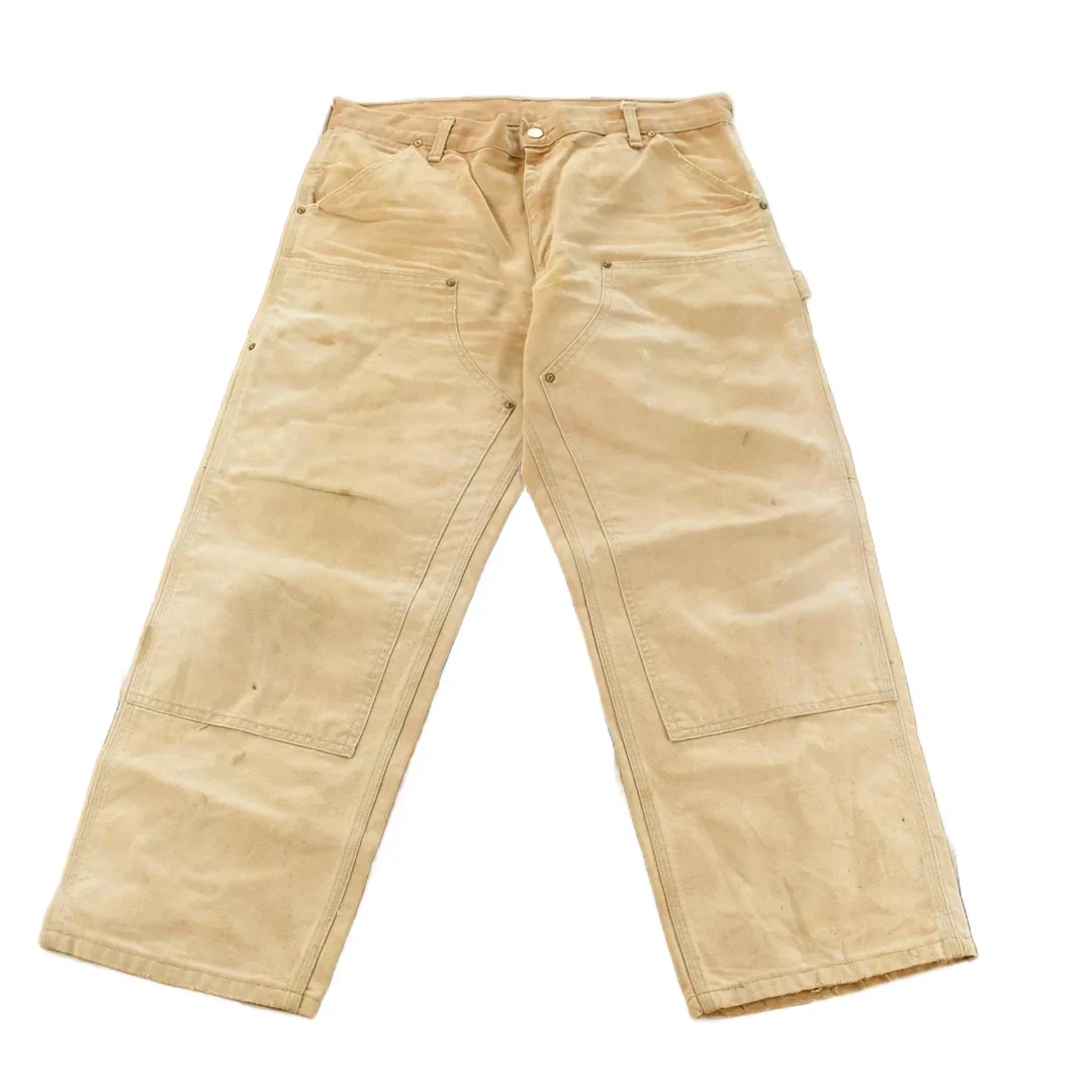 Vintage 1990s Carhartt Distressed Sun Faded Double Knee Pants Men's 34 x 29