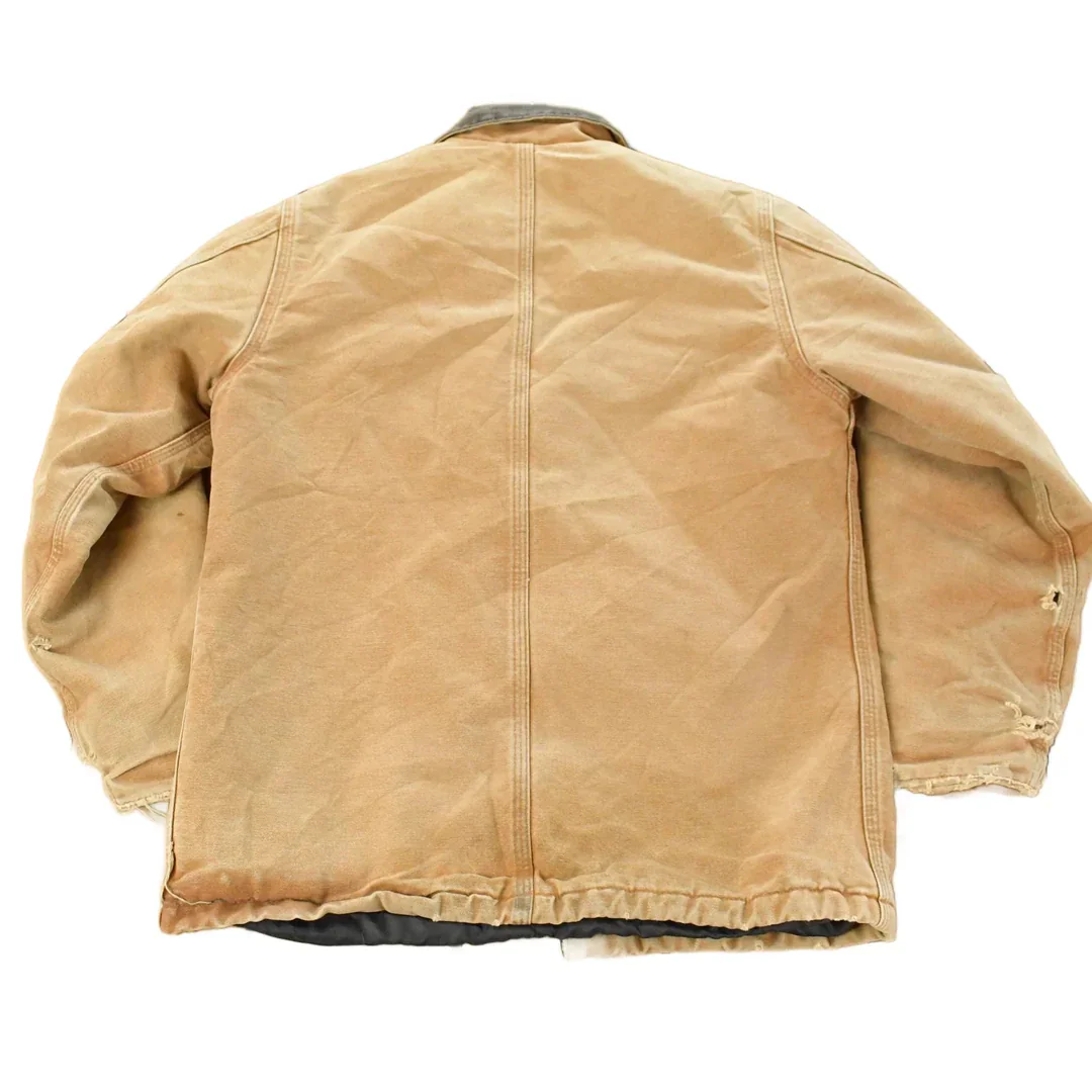 Vintage 1990s Carhartt Distressed Work Jacket Youth Large - Image 2