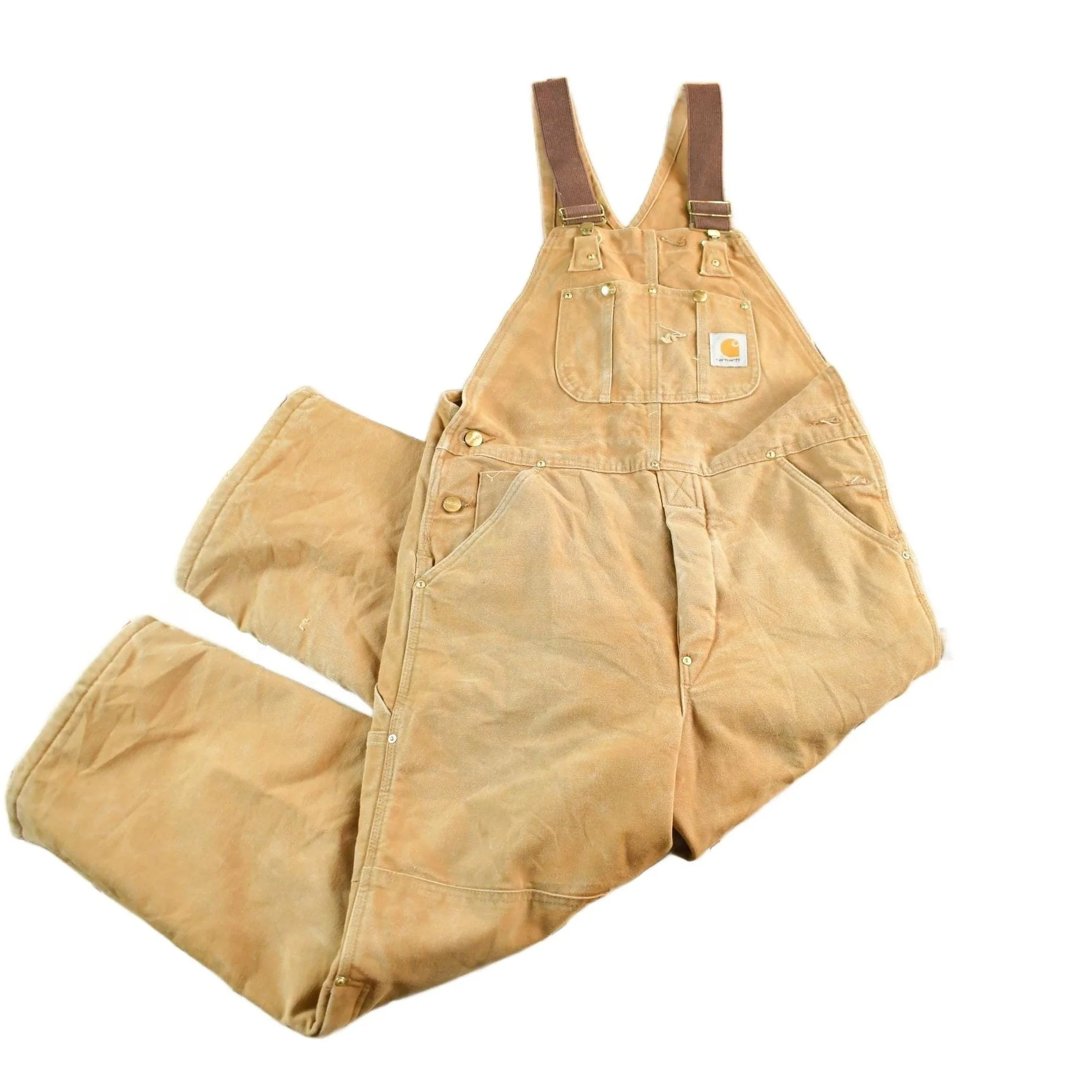 Vintage 1990s Carhartt Double Knee Canvas Overalls Men's 34 x 28