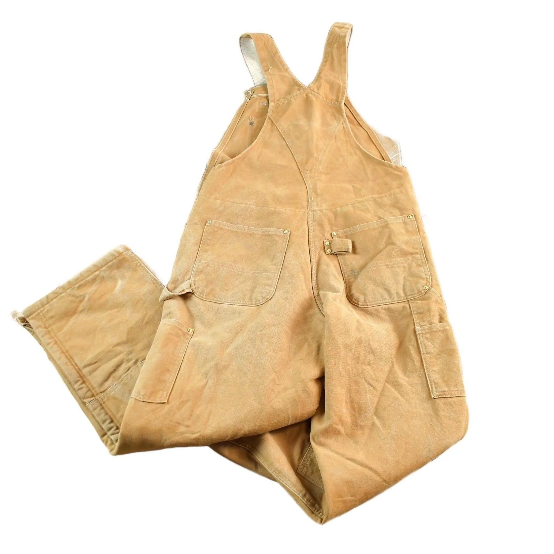 Vintage 1990s Carhartt Double Knee Canvas Overalls Men's 34 x 28 - Image 2