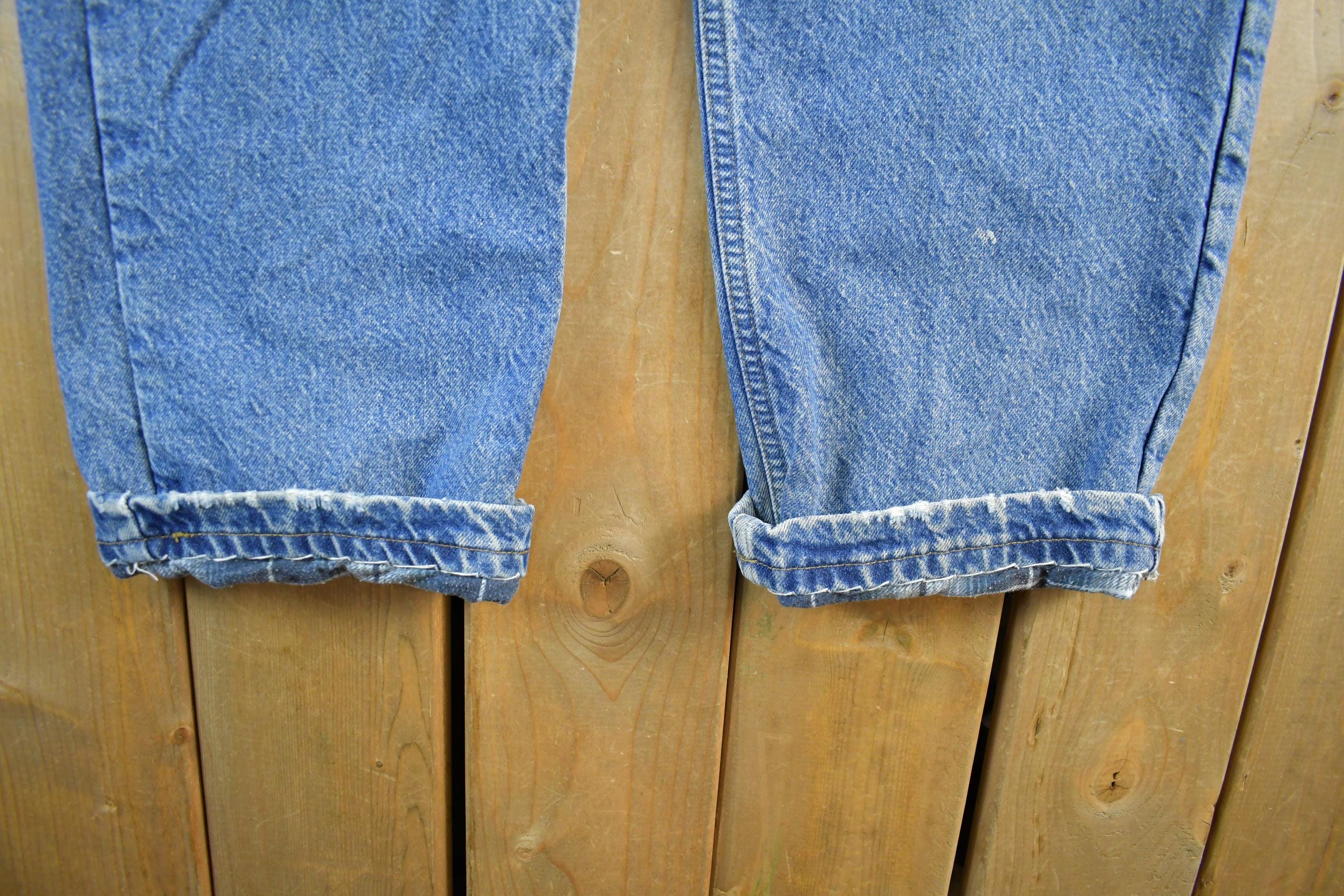 Vintage 1990s Carhartt Flannel Lined Denim Work Jeans Men's 36 x 30 - Image 3