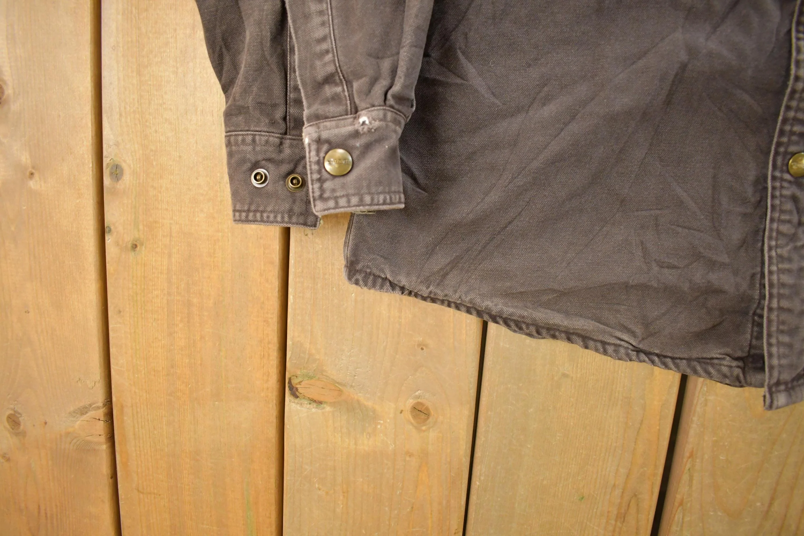 Vintage 1990s Carhartt Flannel Lined Shirt Men's Medium - Image 3